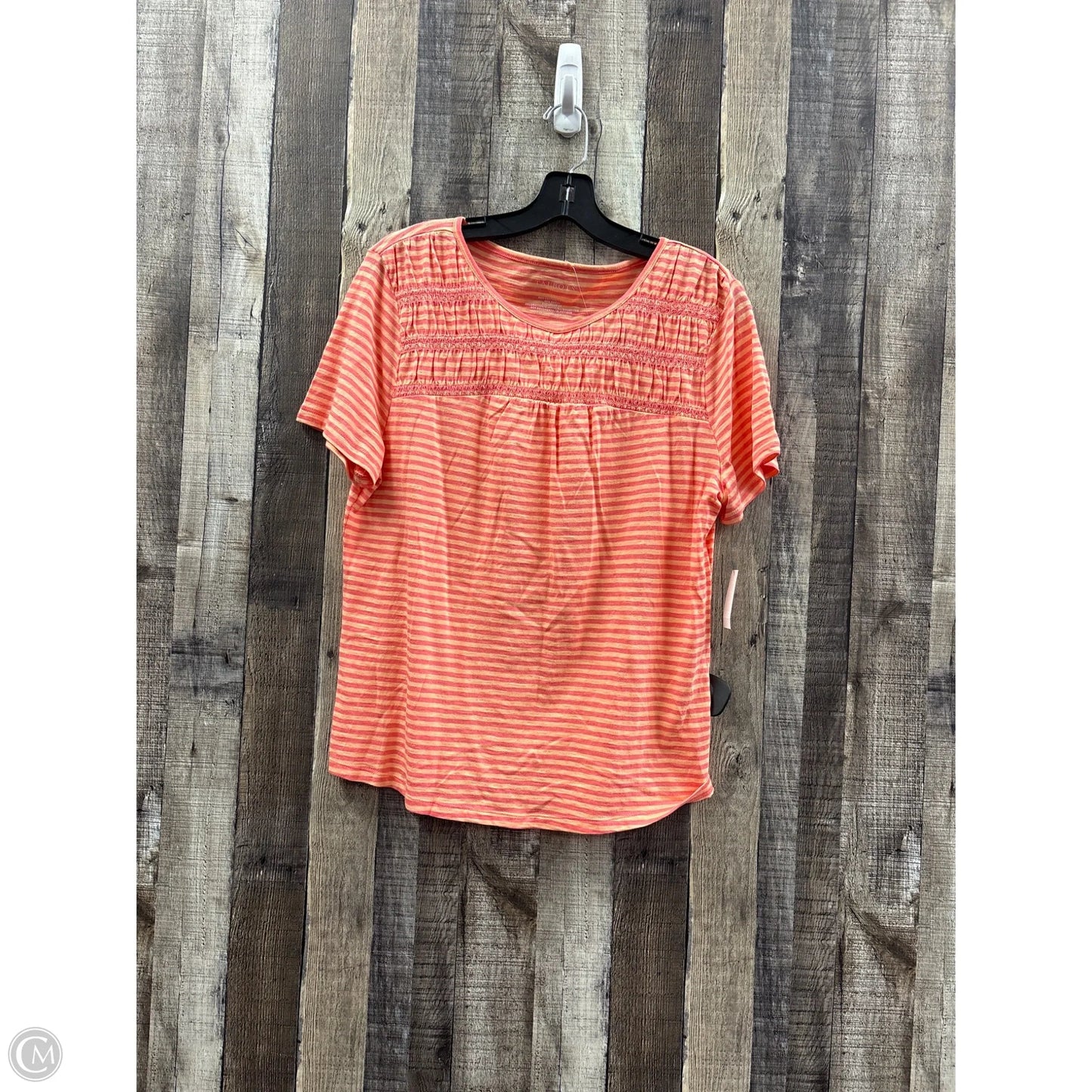 Top Short Sleeve By Talbots In Striped Pattern, Size: Lp