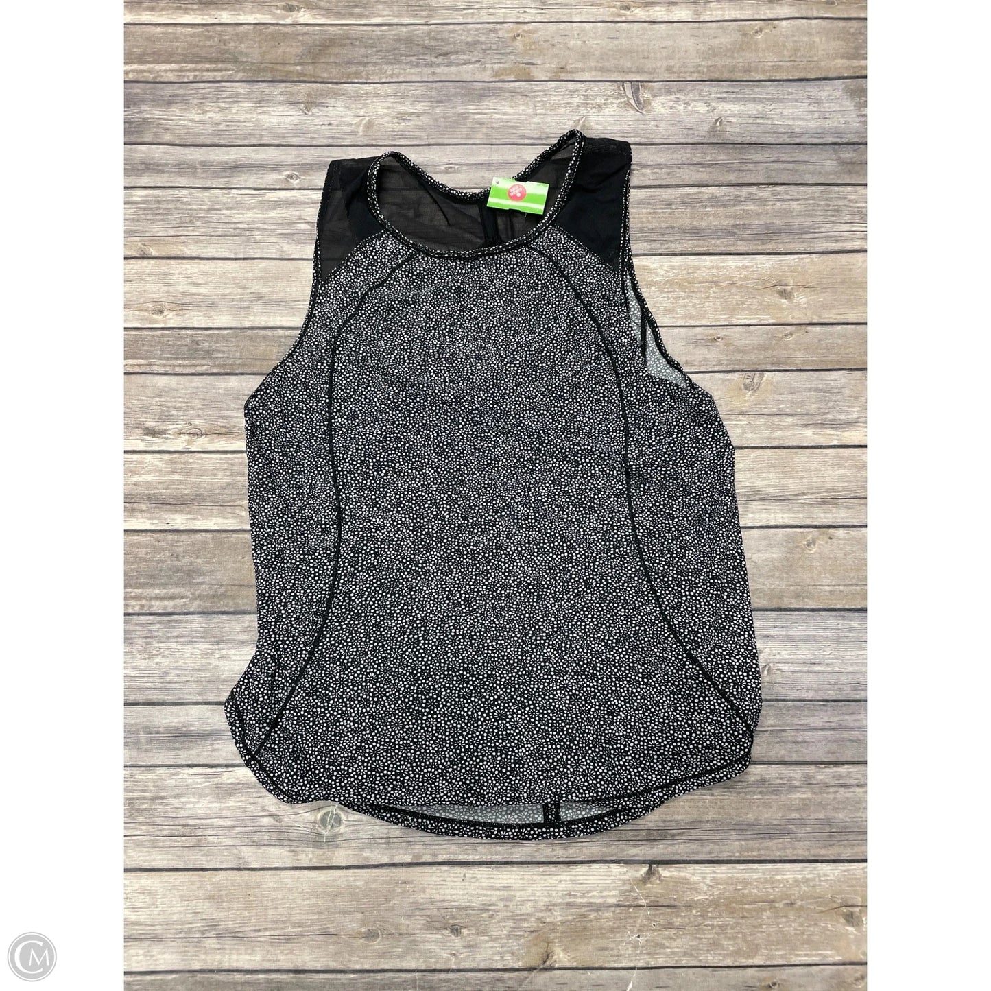 Athletic Tank Top By Lululemon In Black & White, Size: M