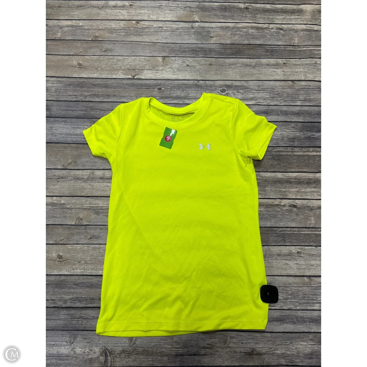 Athletic Top Short Sleeve By Under Armour In Yellow, Size: Xs