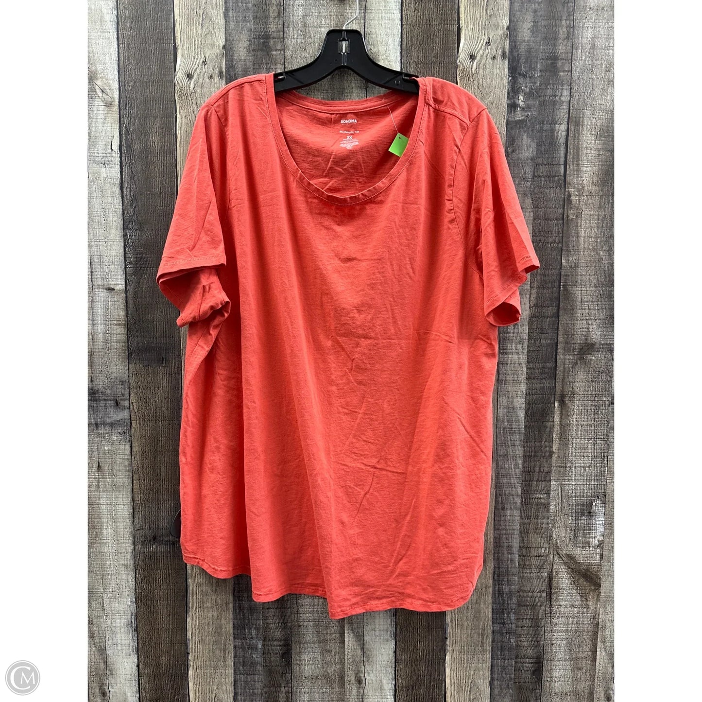 Top Short Sleeve By Sonoma In Orange, Size: 2x