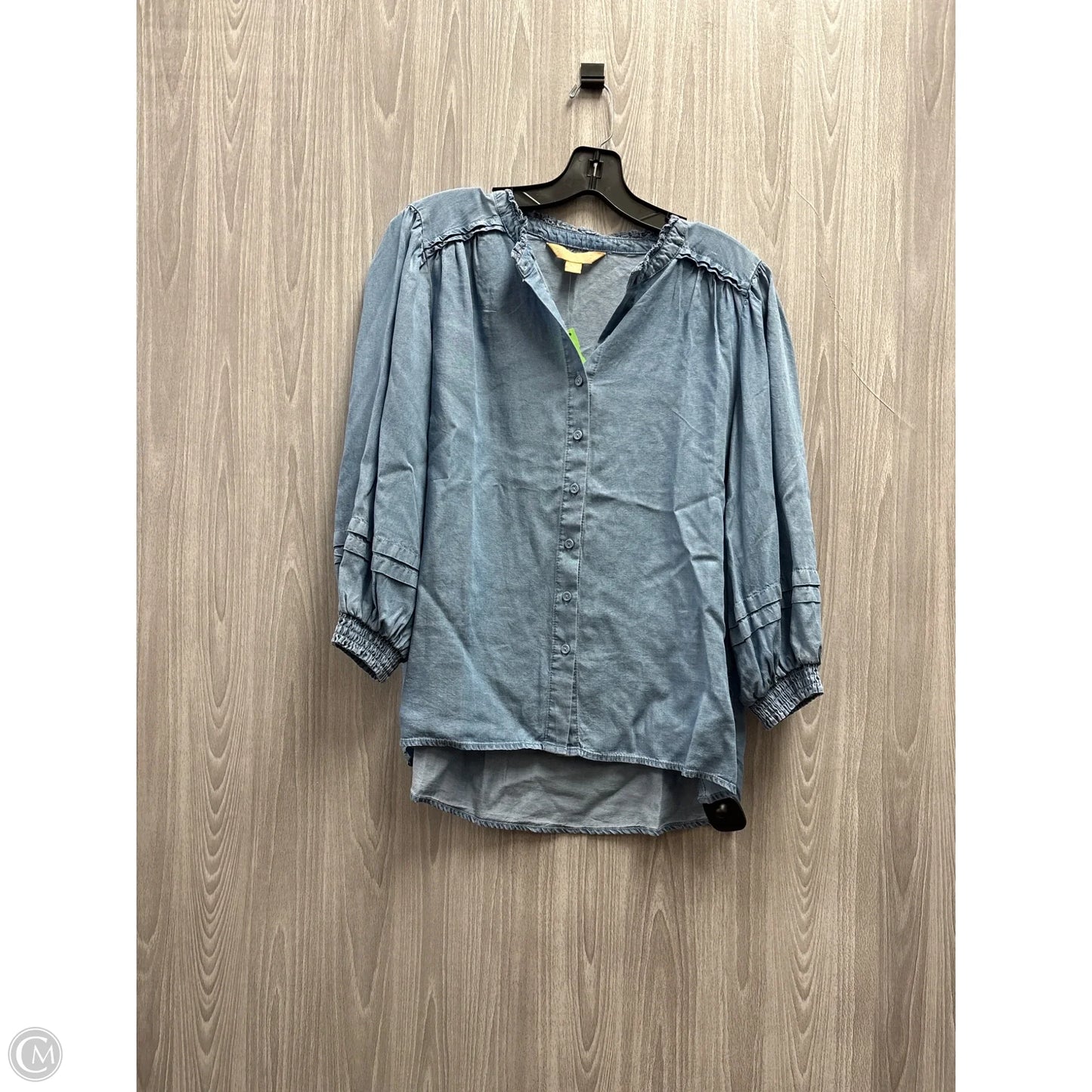 Top 3/4 Sleeve By Hope & Harlow In Blue, Size: M