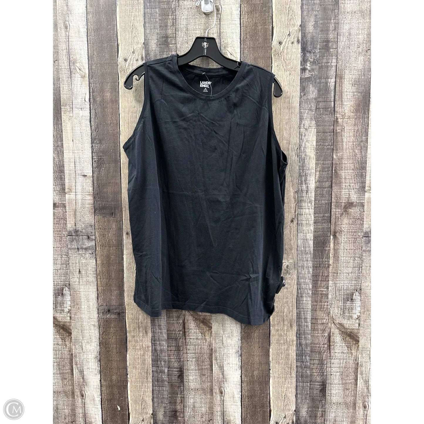Top Sleeveless Basic By Lands End In Black, Size: 1x