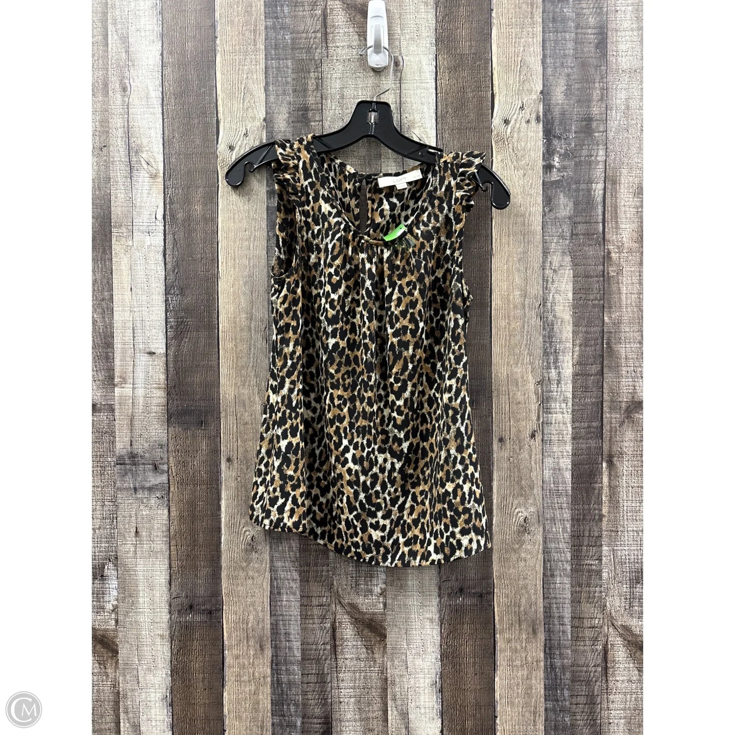 Top Sleeveless By Loft In Animal Print, Size: Sp