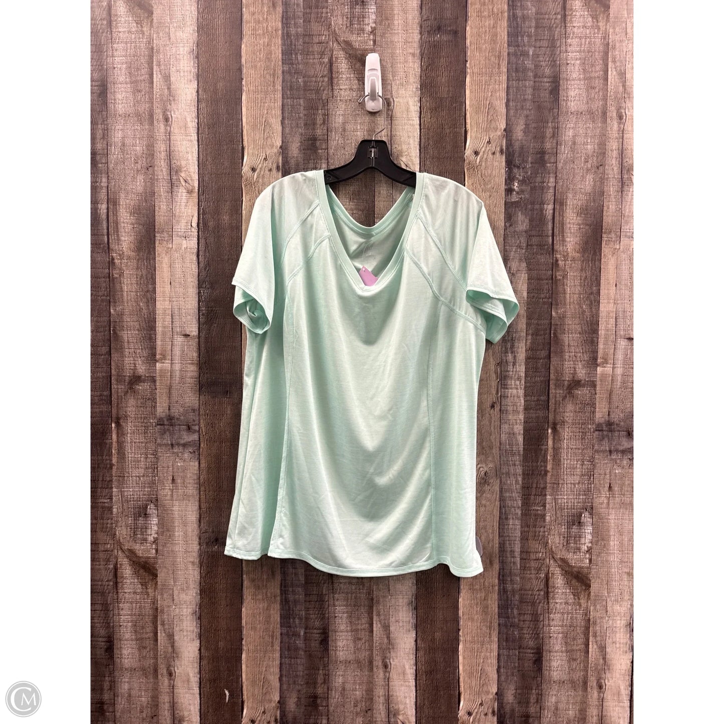 Athletic Top Short Sleeve By Livi Active In Green, Size: 1x