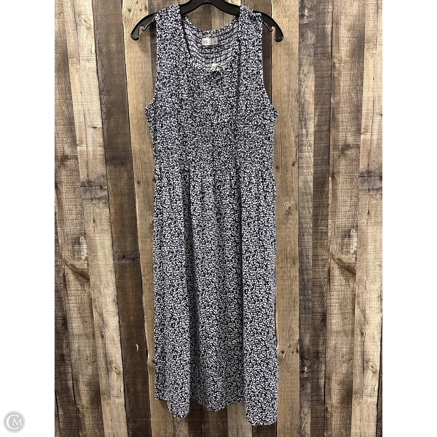 Dress Casual Maxi By Croft And Barrow In Blue & White, Size: L