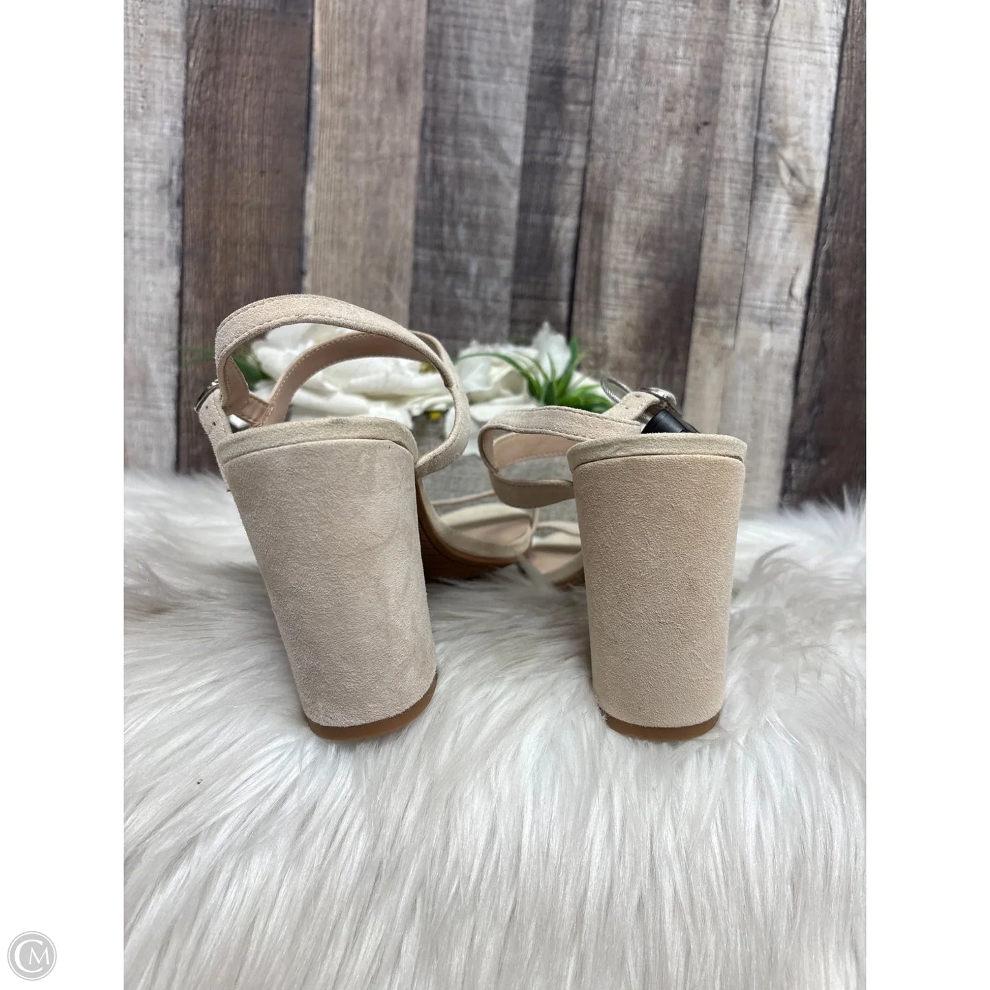 Sandals Heels Block By Bp In Beige, Size: 10