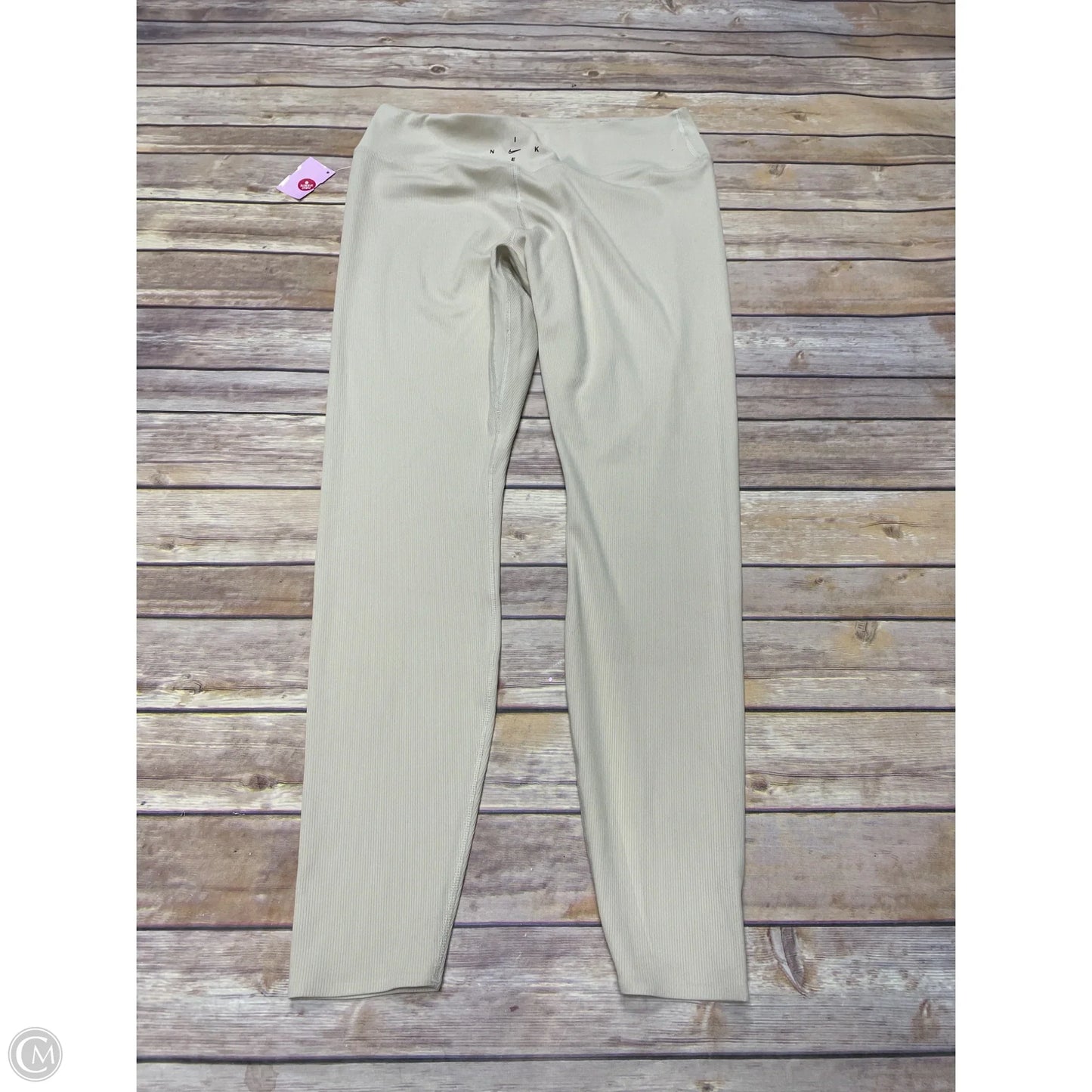 Athletic Leggings By Nike In Beige, Size: L