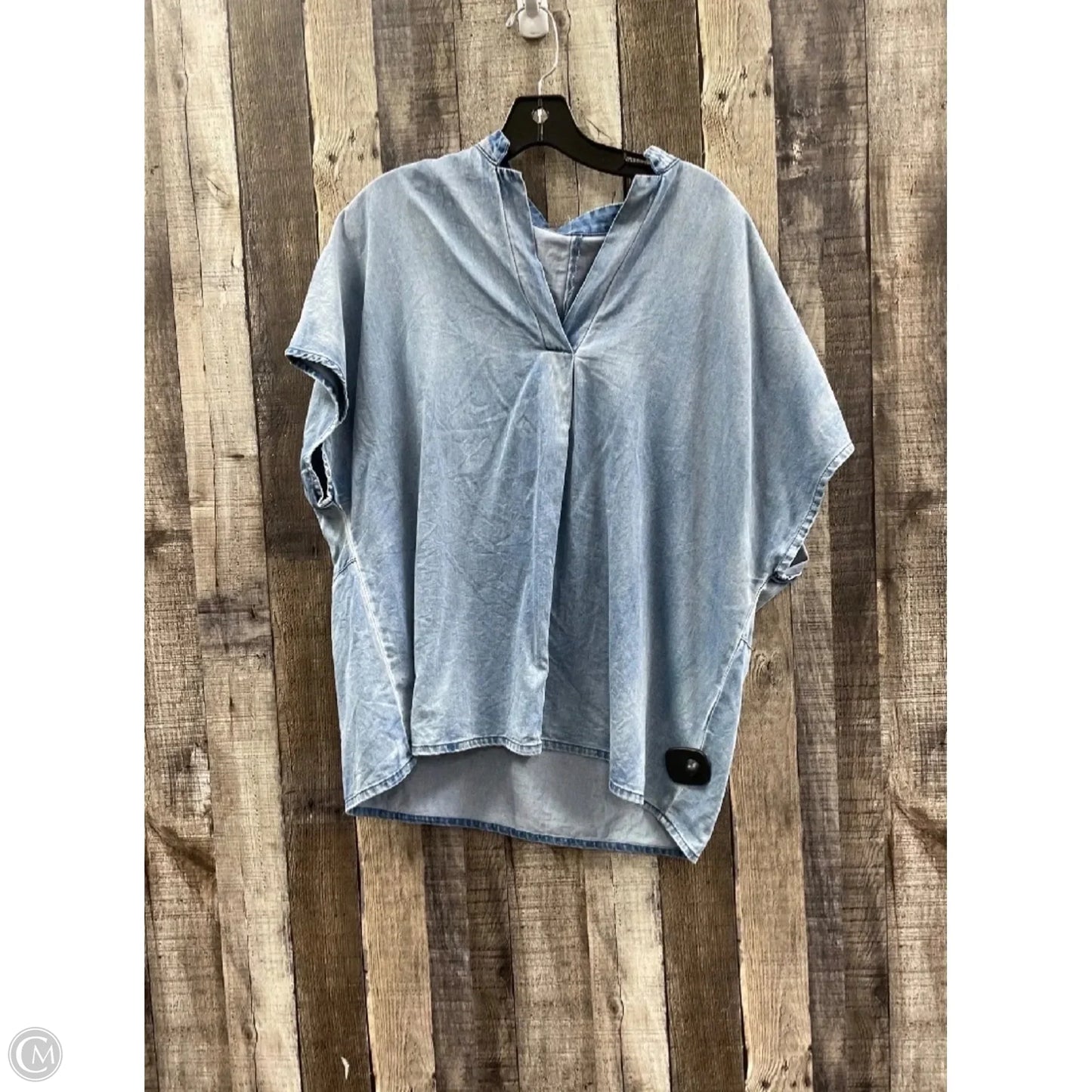 Top Short Sleeve By Cmf In Blue & Brown, Size: M