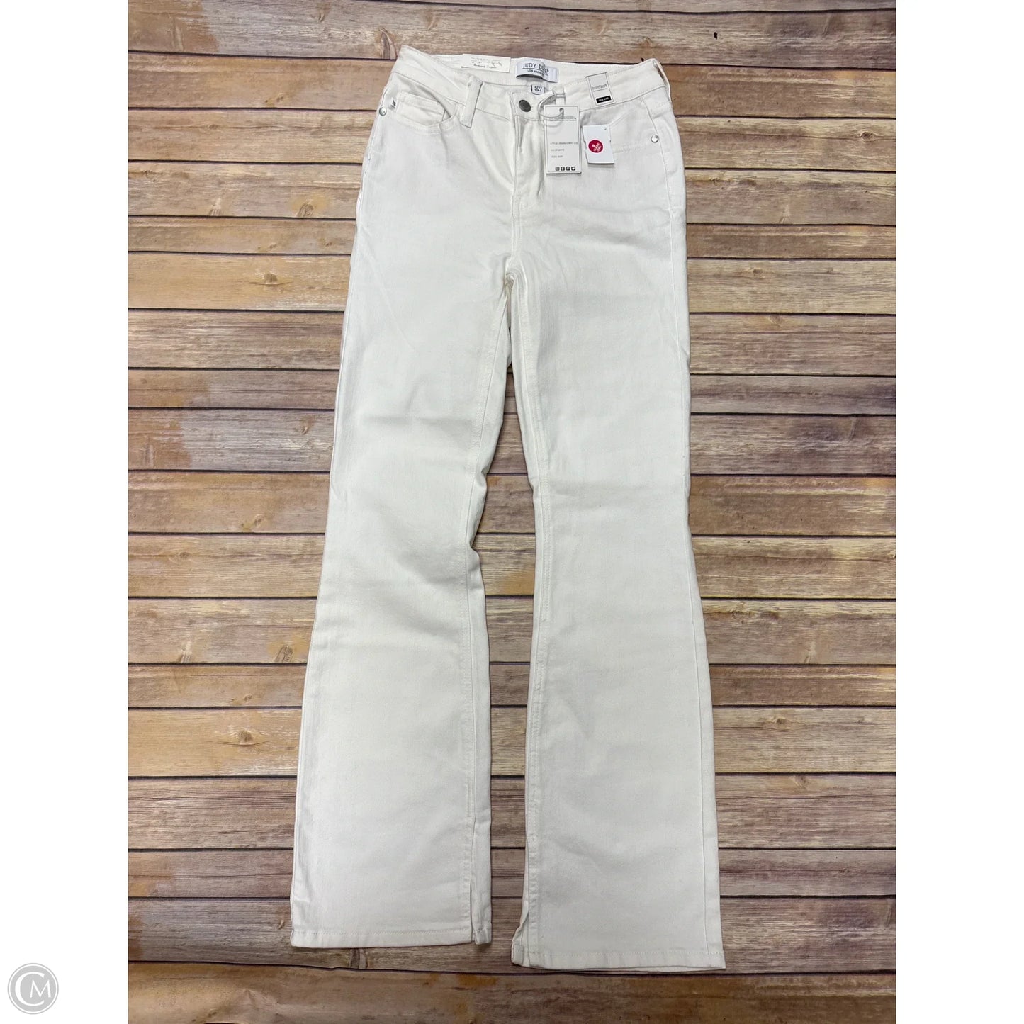Jeans Boot Cut By Judy Blue In White Denim, Size: 4