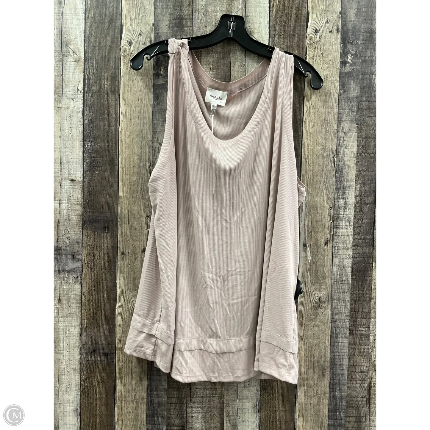 Top Sleeveless By Andree By Unit In Taupe, Size: 1x