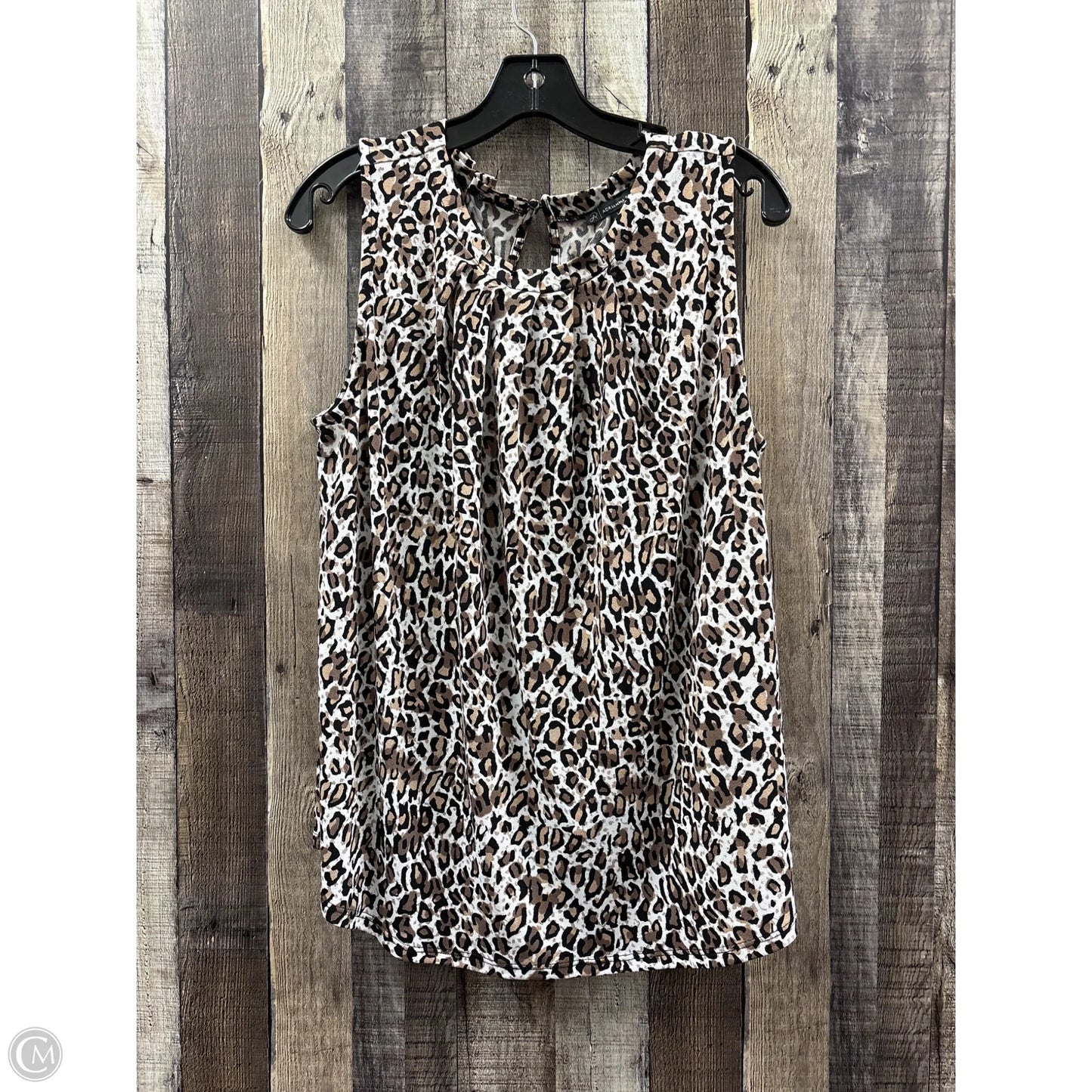 Top Sleeveless By Adrianna Papell In Animal Print, Size: L