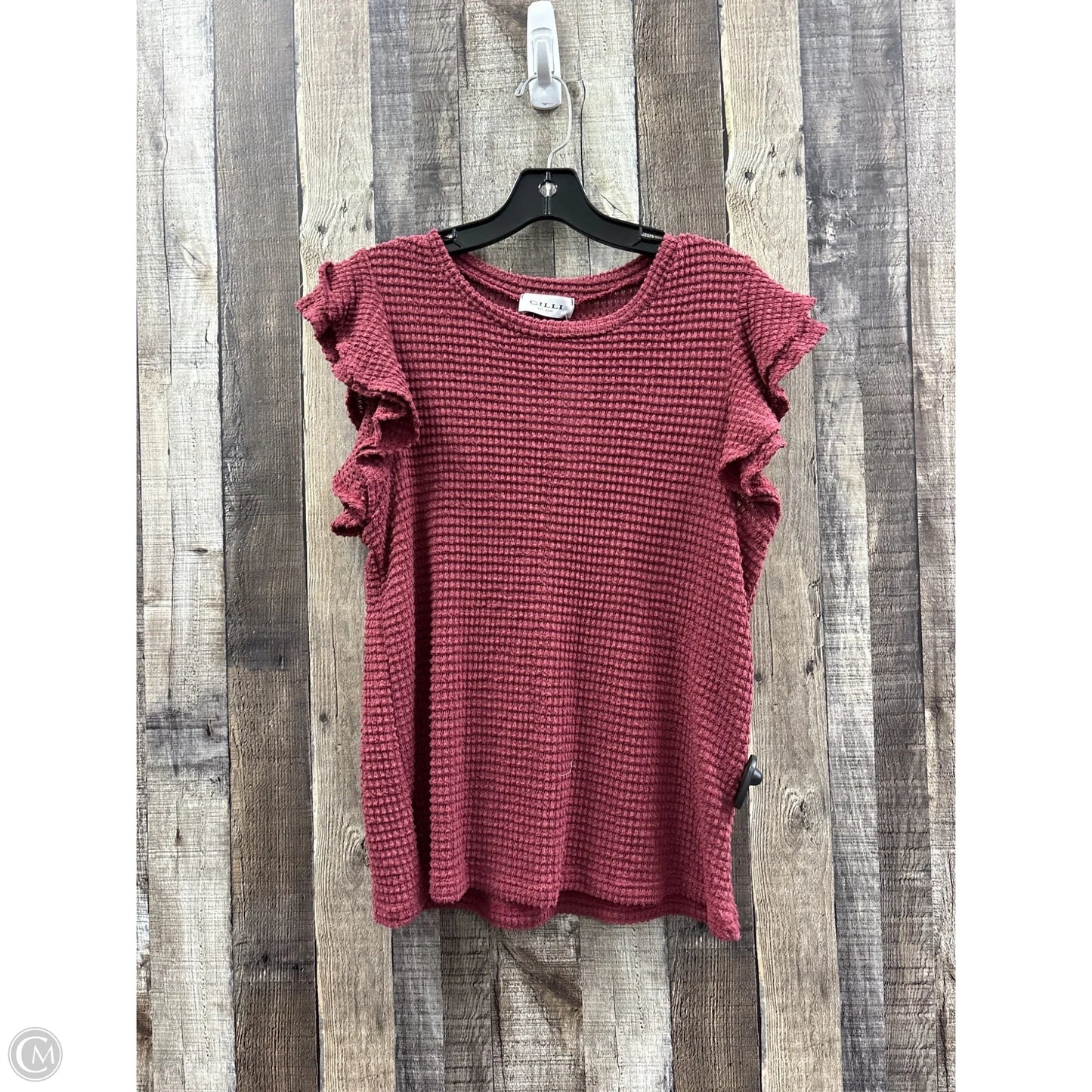 Top Sleeveless By Gilli In Maroon, Size: Xlp