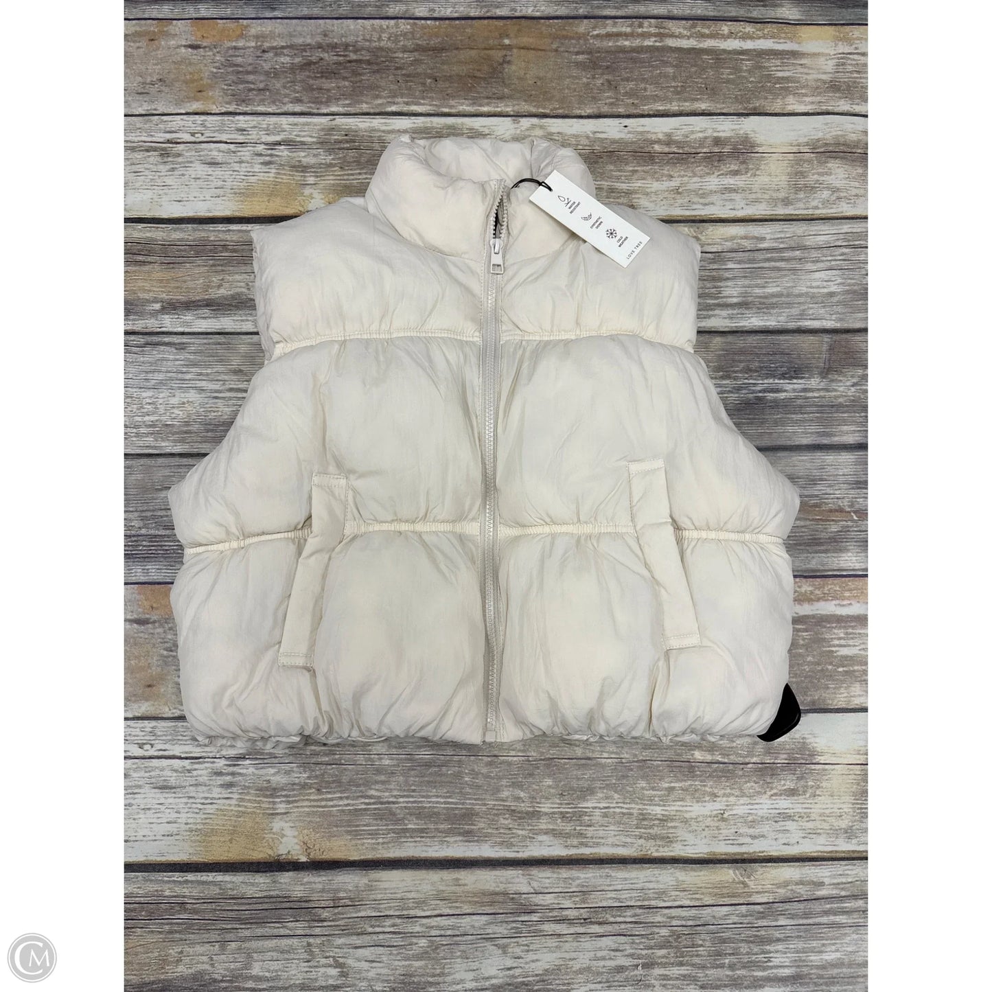 Vest Puffer & Quilted By Love Tree In Ivory, Size: L