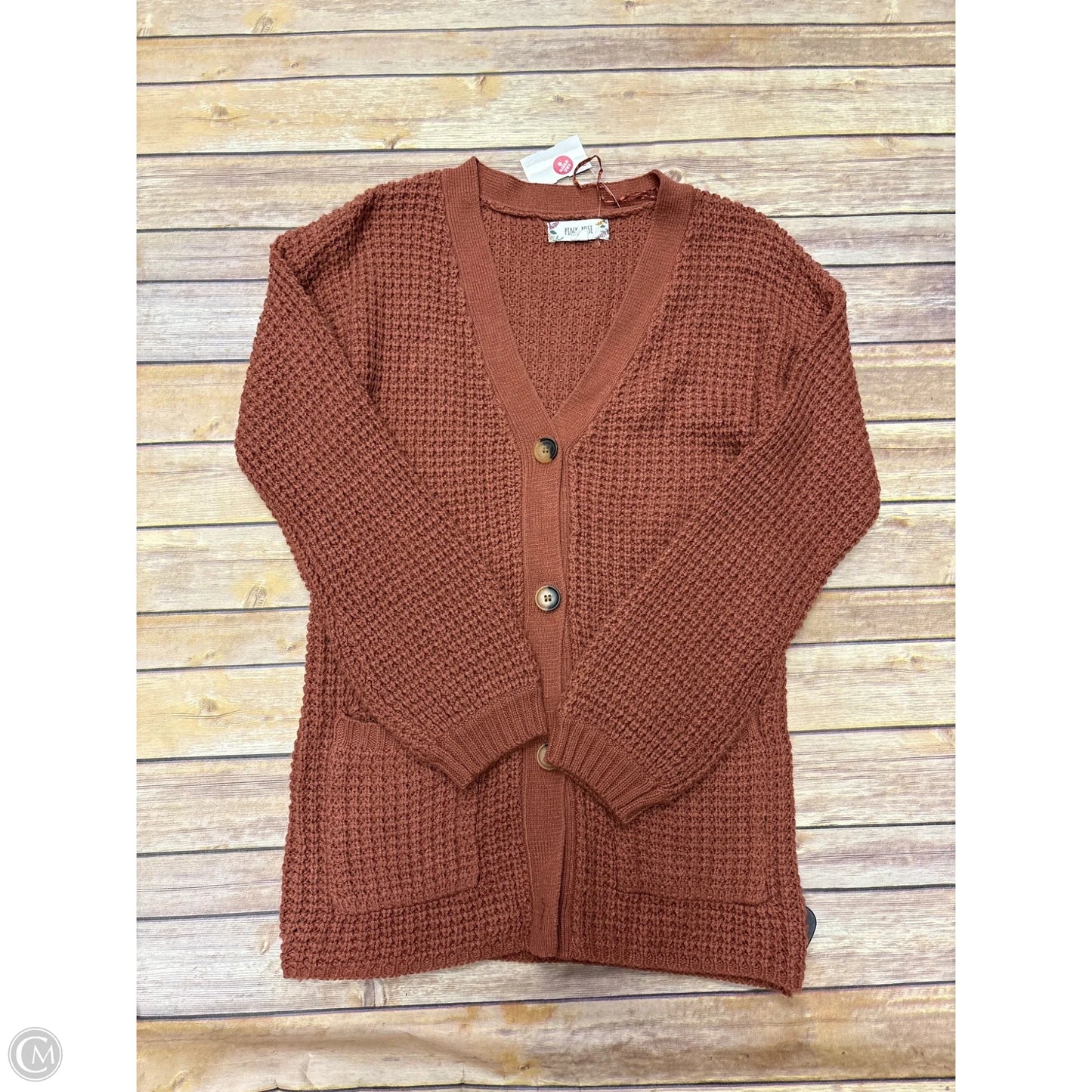 Sweater Cardigan By Pink Rose In Red, Size: S