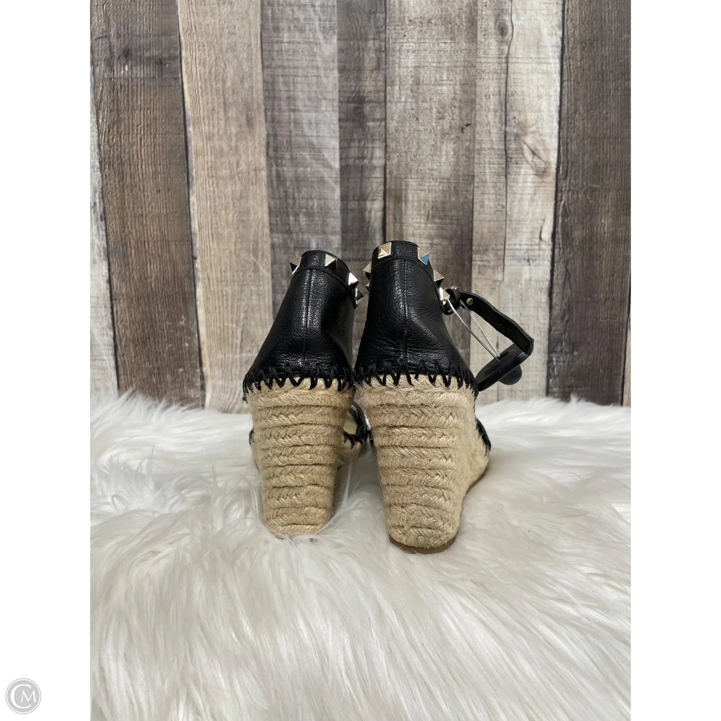 Sandals Heels Wedge By Marc Fisher In Black, Size: 9