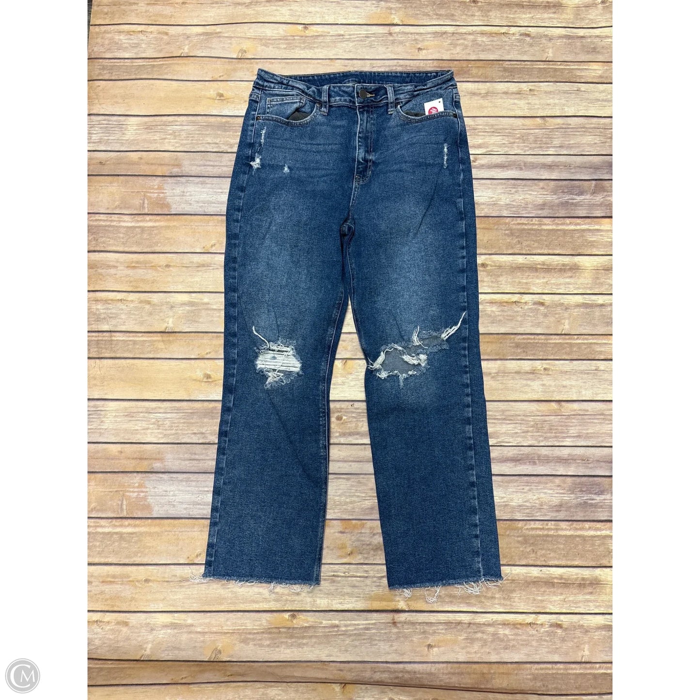 Jeans Straight By Just Black In Blue Denim, Size: 12