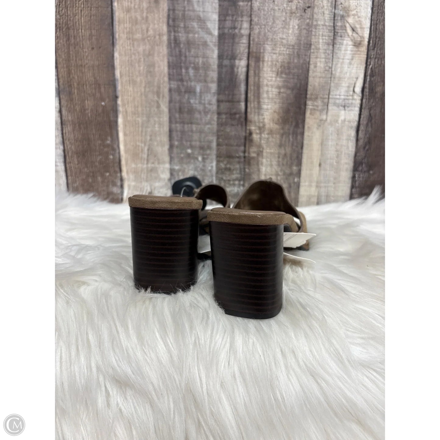Sandals Heels Block By Zara In Taupe, Size: 7.5