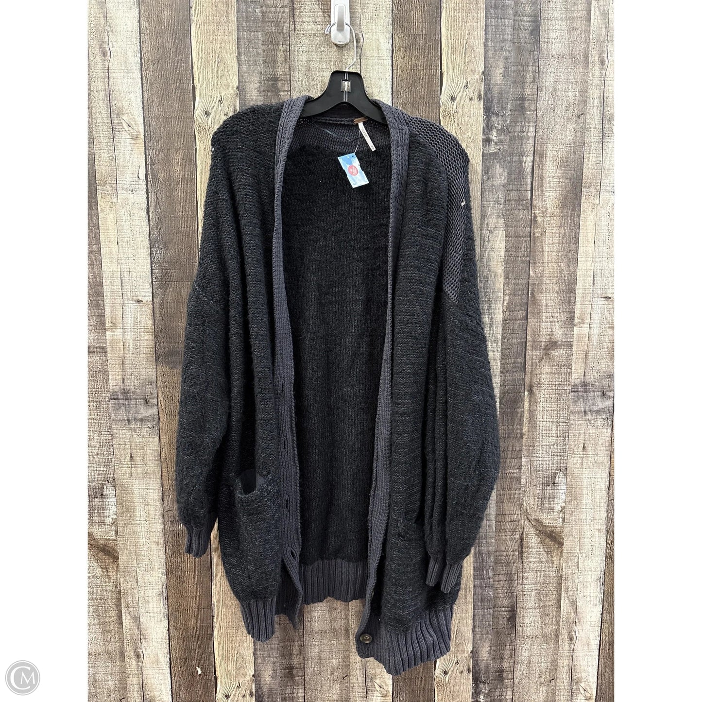 Sweater Cardigan By Free People In Black & Blue, Size: M