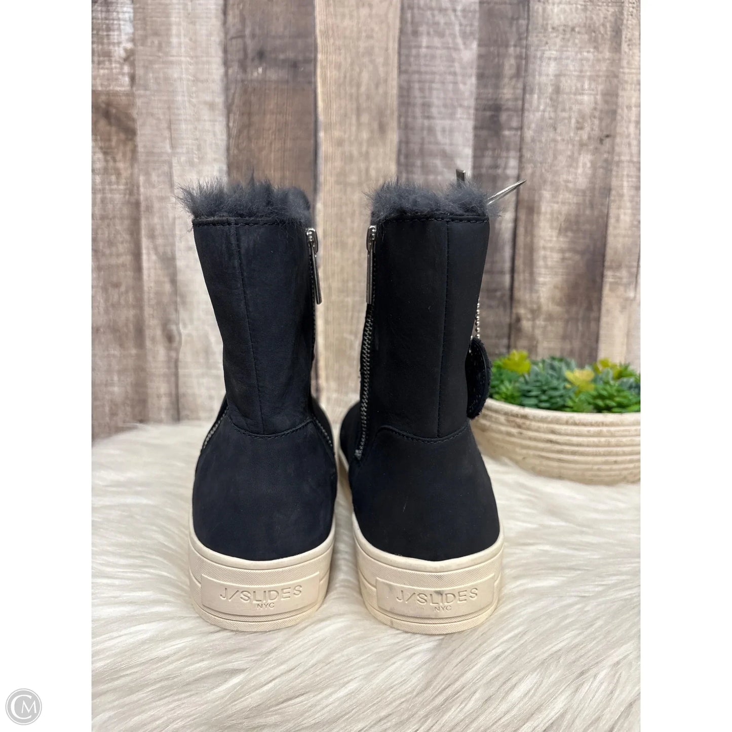 Boots Ankle Flats By J Slides In Navy, Size: 9