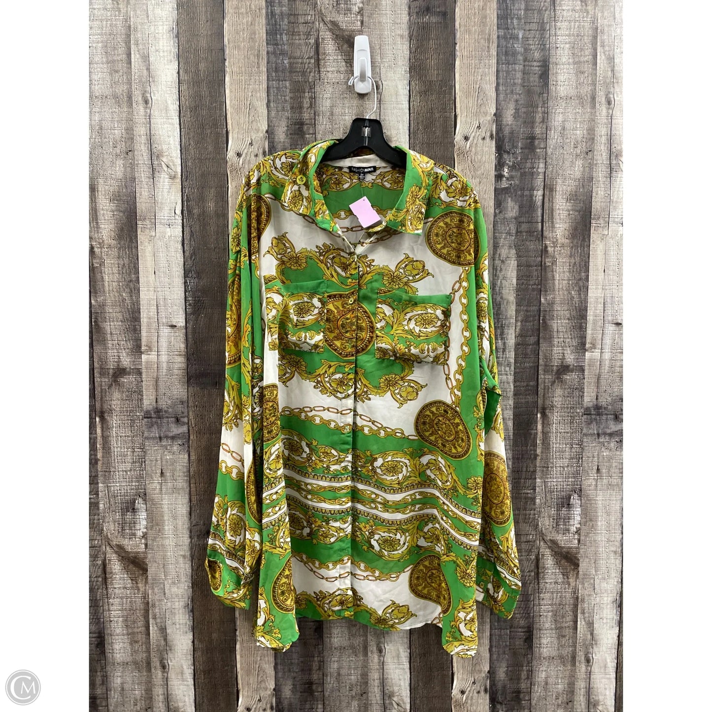 Top Long Sleeve By Fashion Nova In Multi-colored, Size: 2x