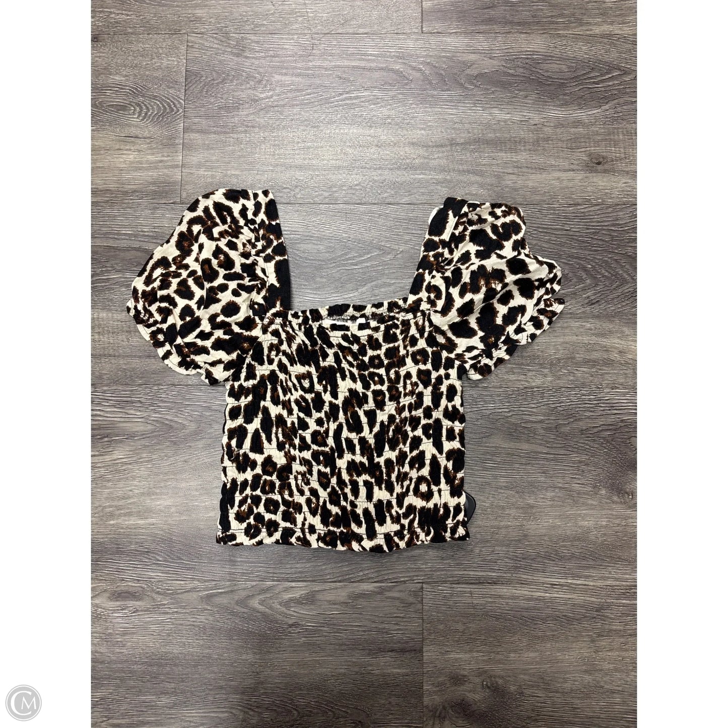Top Short Sleeve By Monteau In Animal Print, Size: S