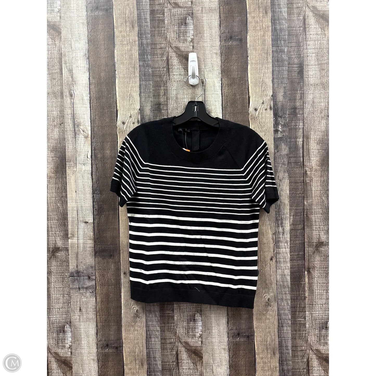 Top Short Sleeve By Talbots In Black & White, Size: Xs