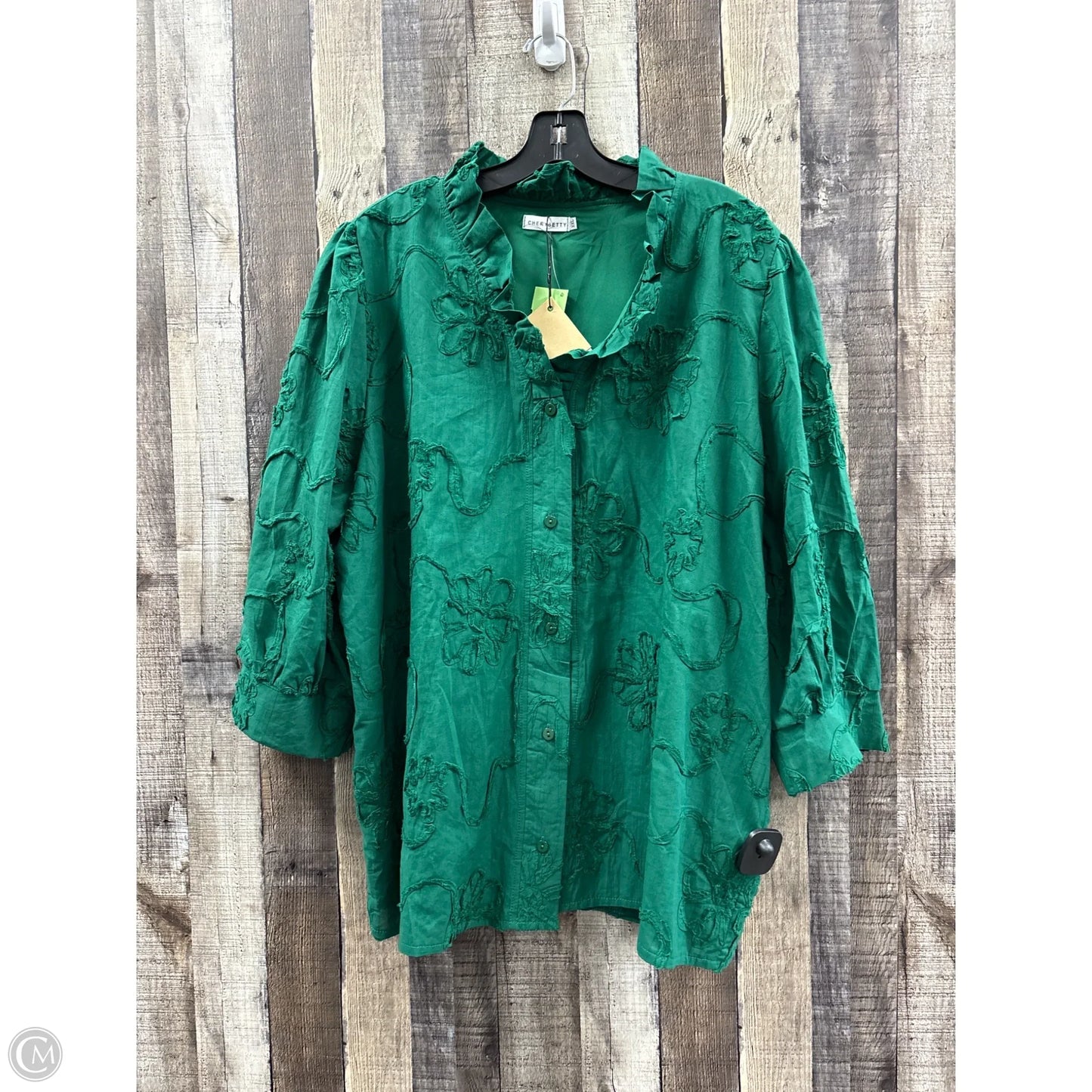 Top Long Sleeve By Cme In Green, Size: Xxl
