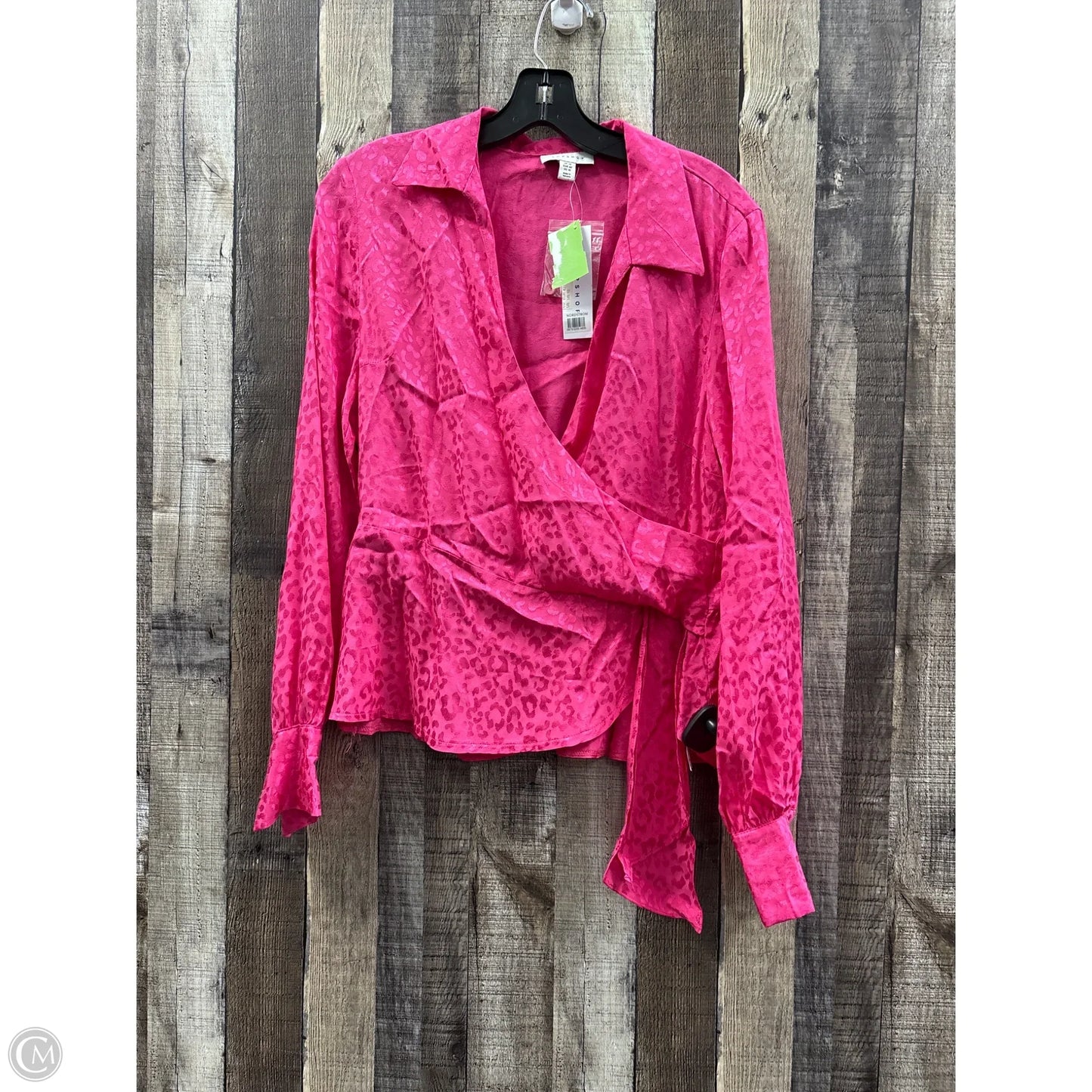 Top Long Sleeve By Top Shop In Pink, Size: 14