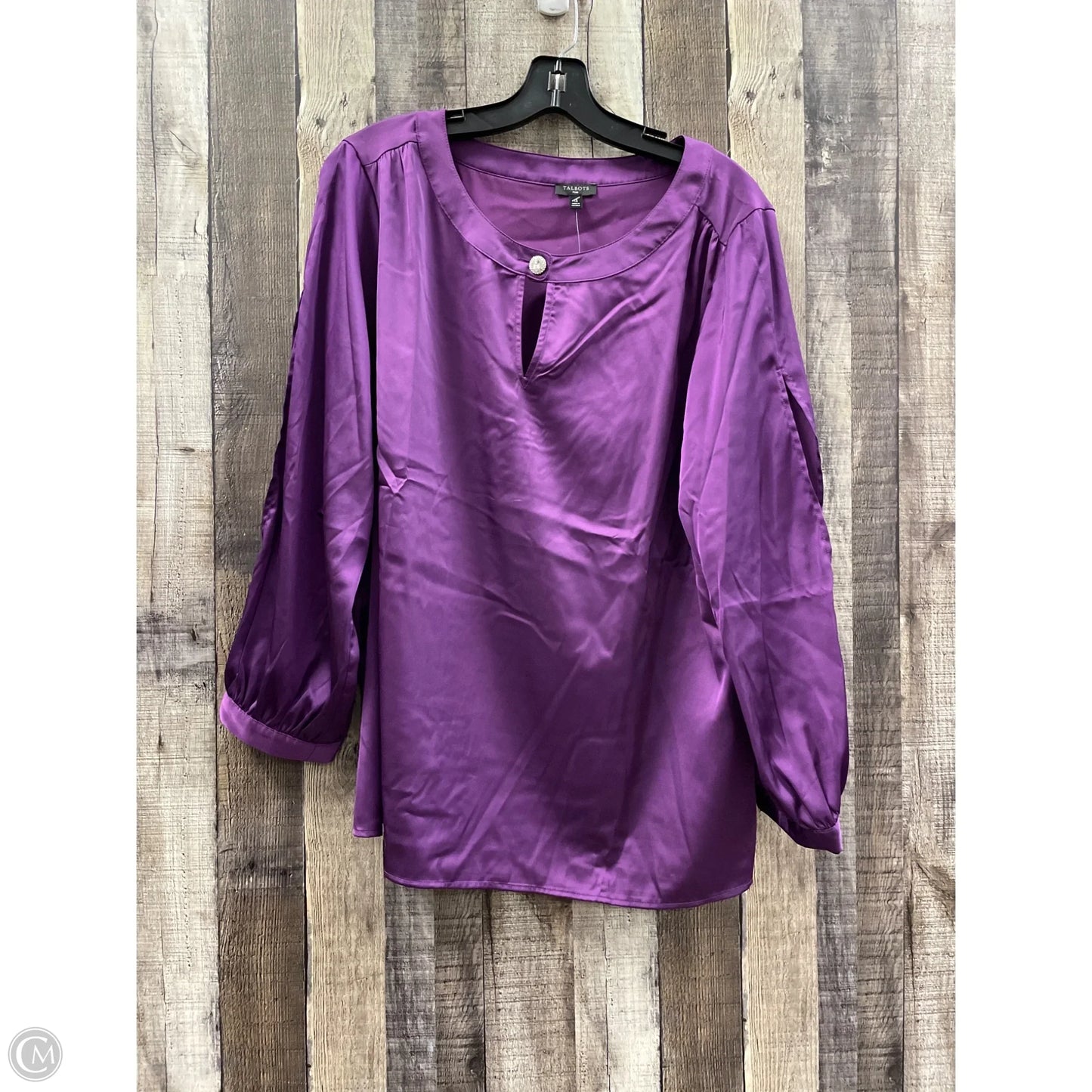 Top Long Sleeve By Talbots In Purple, Size: 1x
