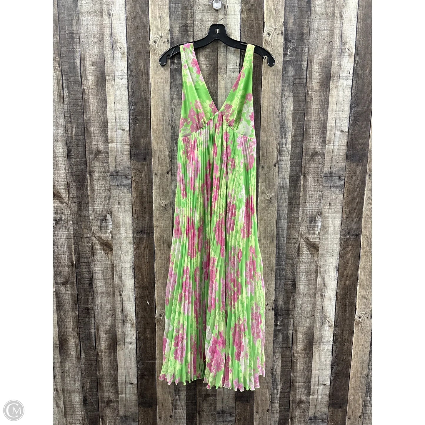 Dress Casual Maxi By Asos In Green & Pink, Size: 0