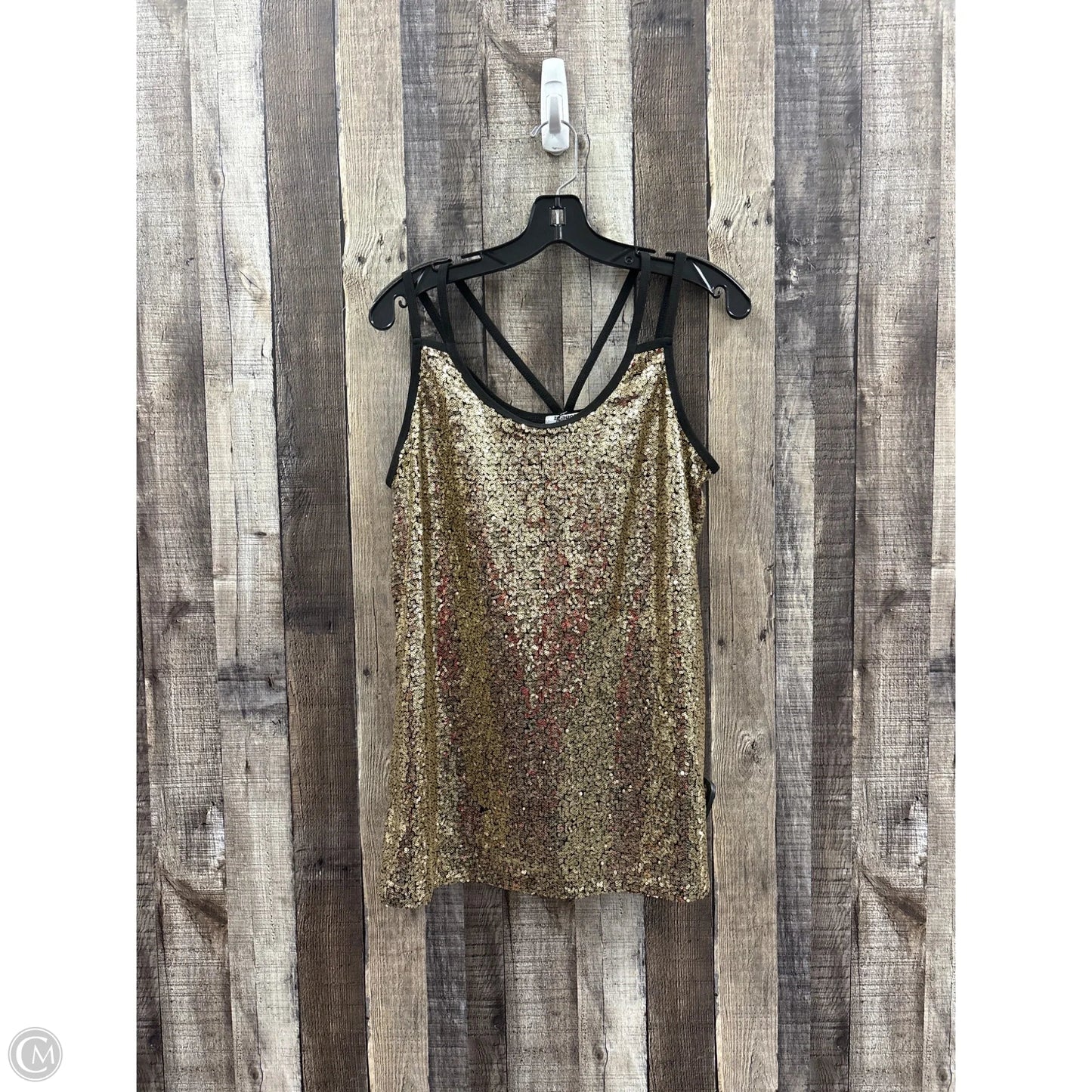 Top Sleeveless By Zeagoo In Gold, Size: L