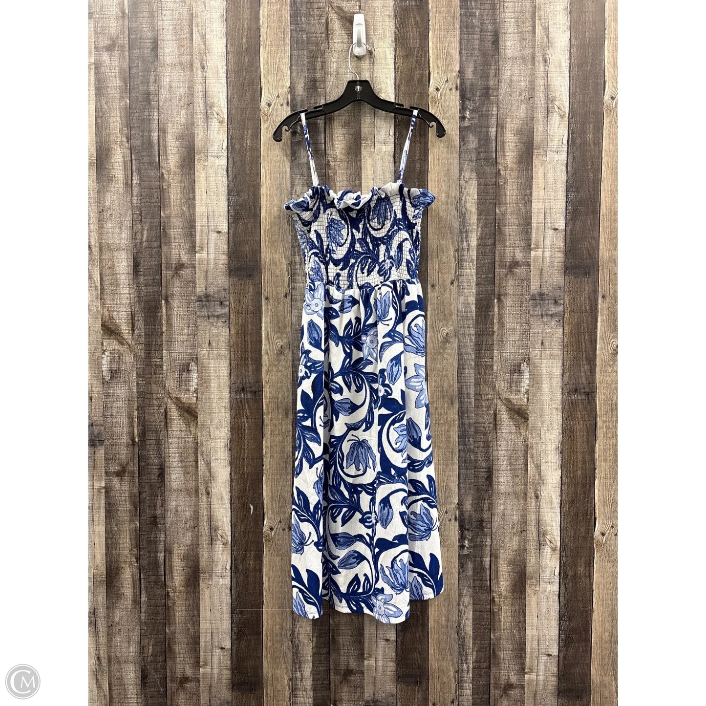 Dress Casual Maxi By H&m In Blue & White, Size: L