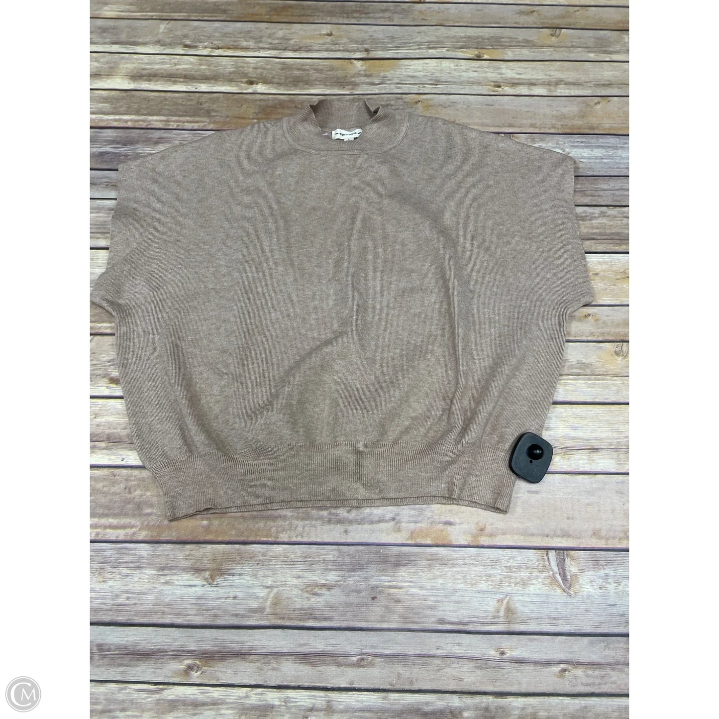 Sweater Short Sleeve By Ee Some In Tan, Size: L