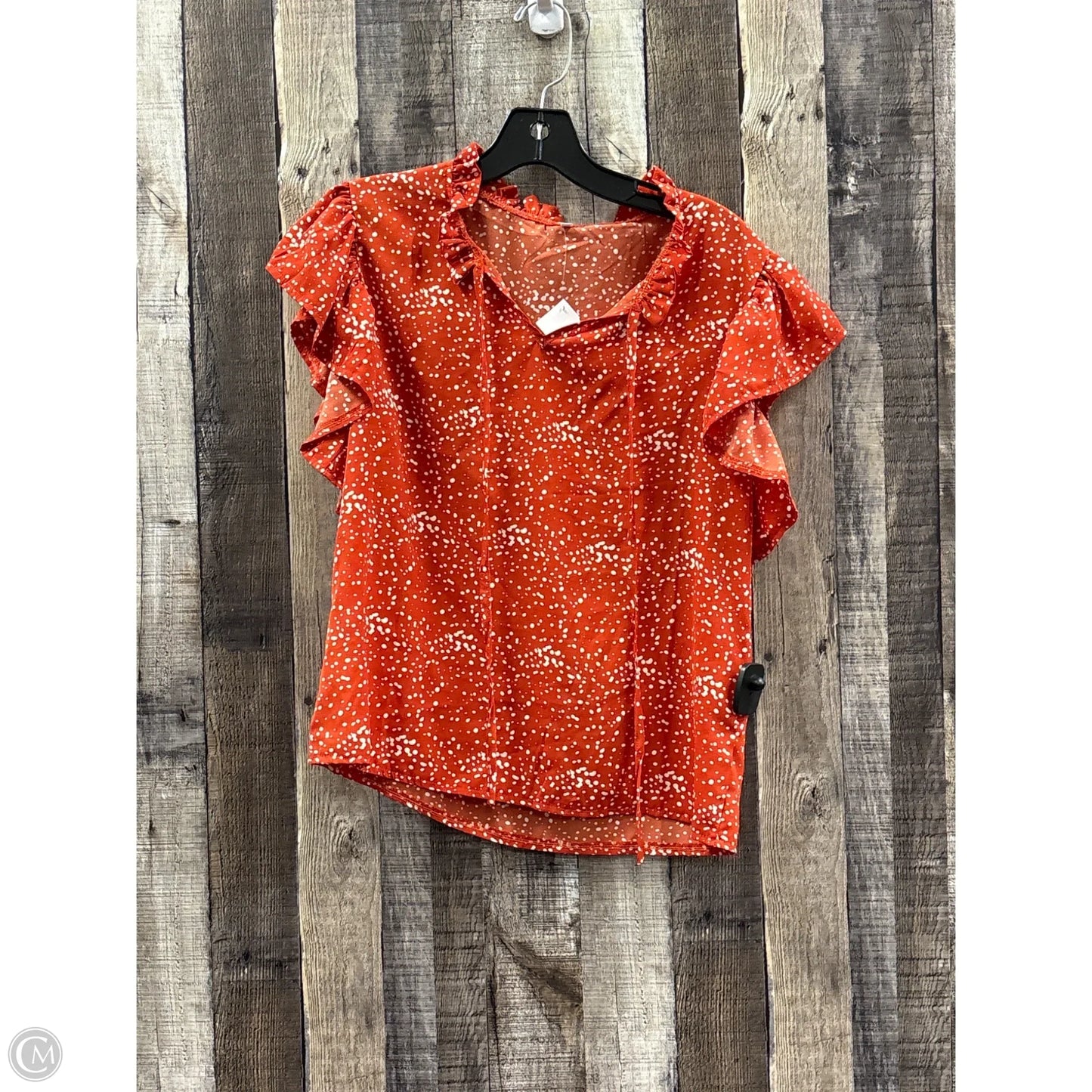 Top Short Sleeve By Cme In Orange, Size: S