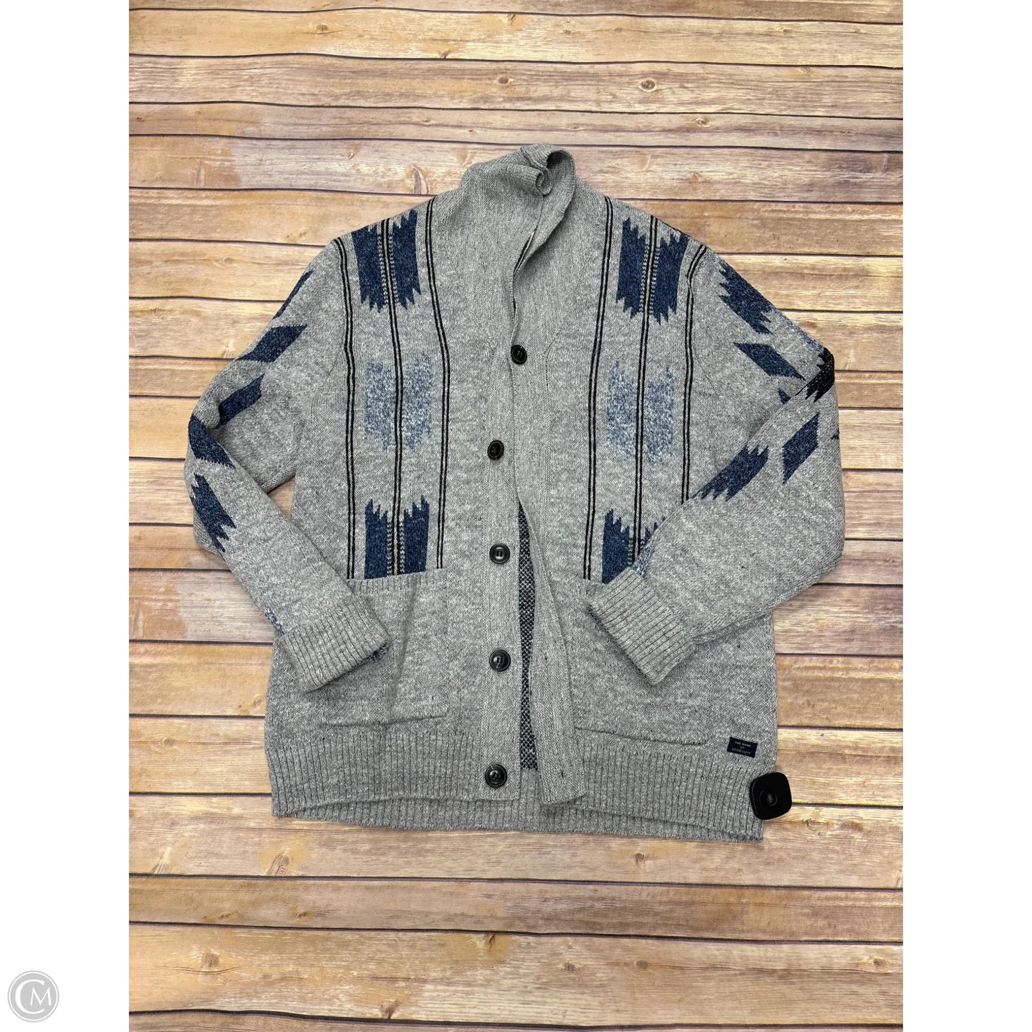 Sweater Cardigan By Lucky Brand In Grey, Size: M