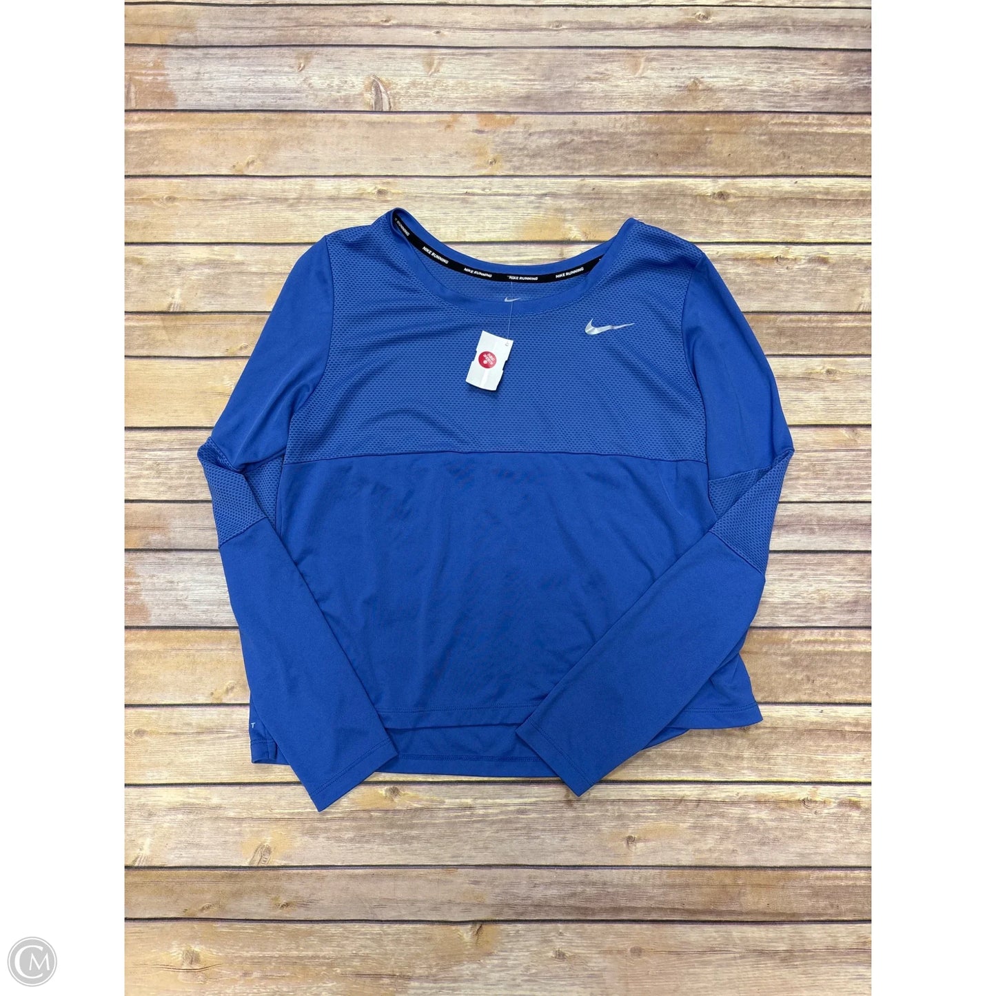 Athletic Top Long Sleeve Crewneck By Nike In Blue, Size: L
