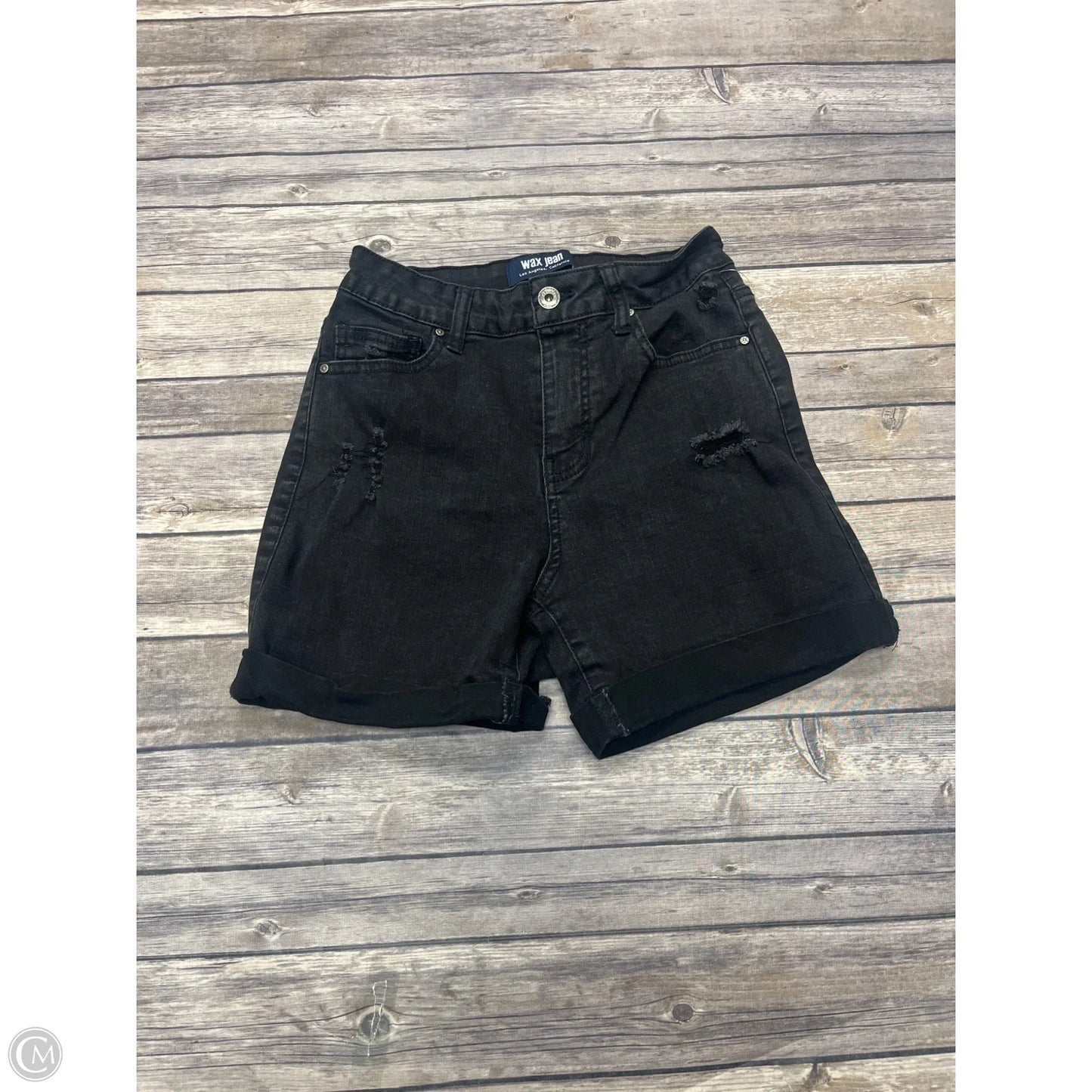 Shorts By Wax Jean In Black Denim, Size: S