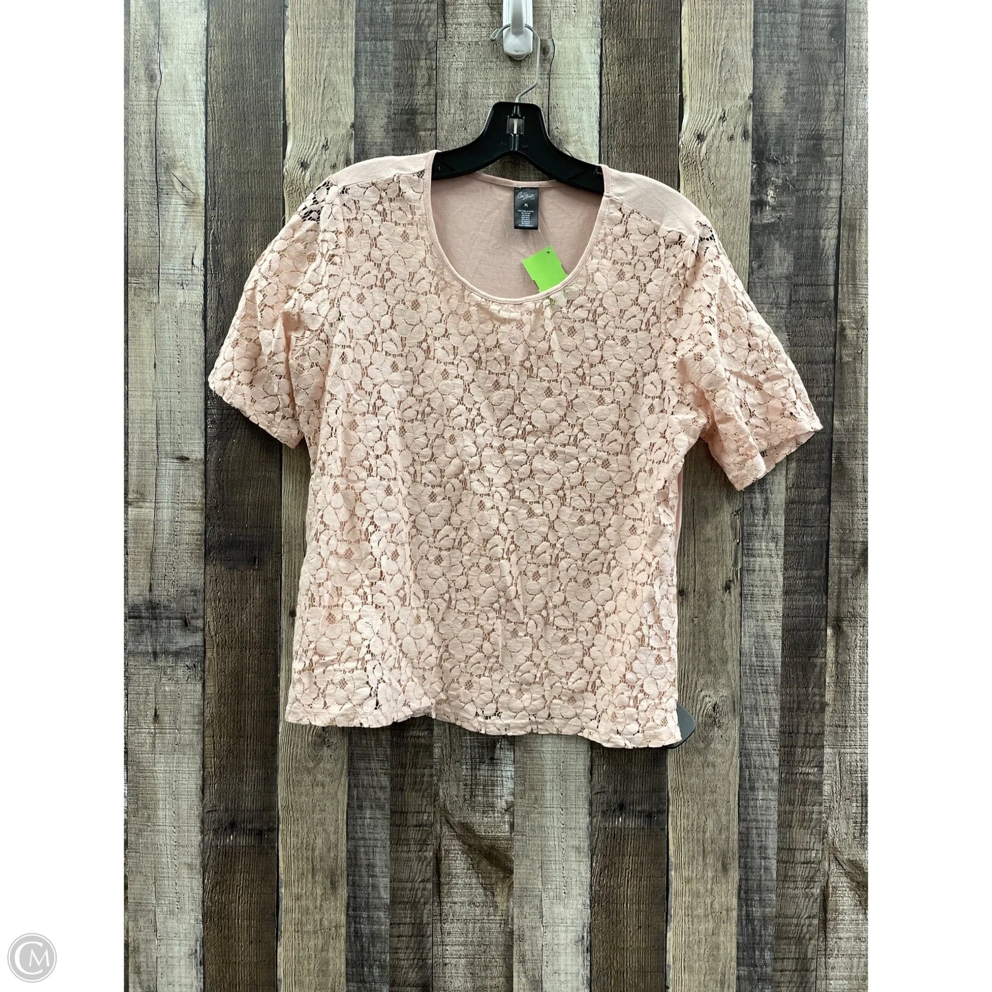 Top Short Sleeve By Cmf In Pink, Size: L