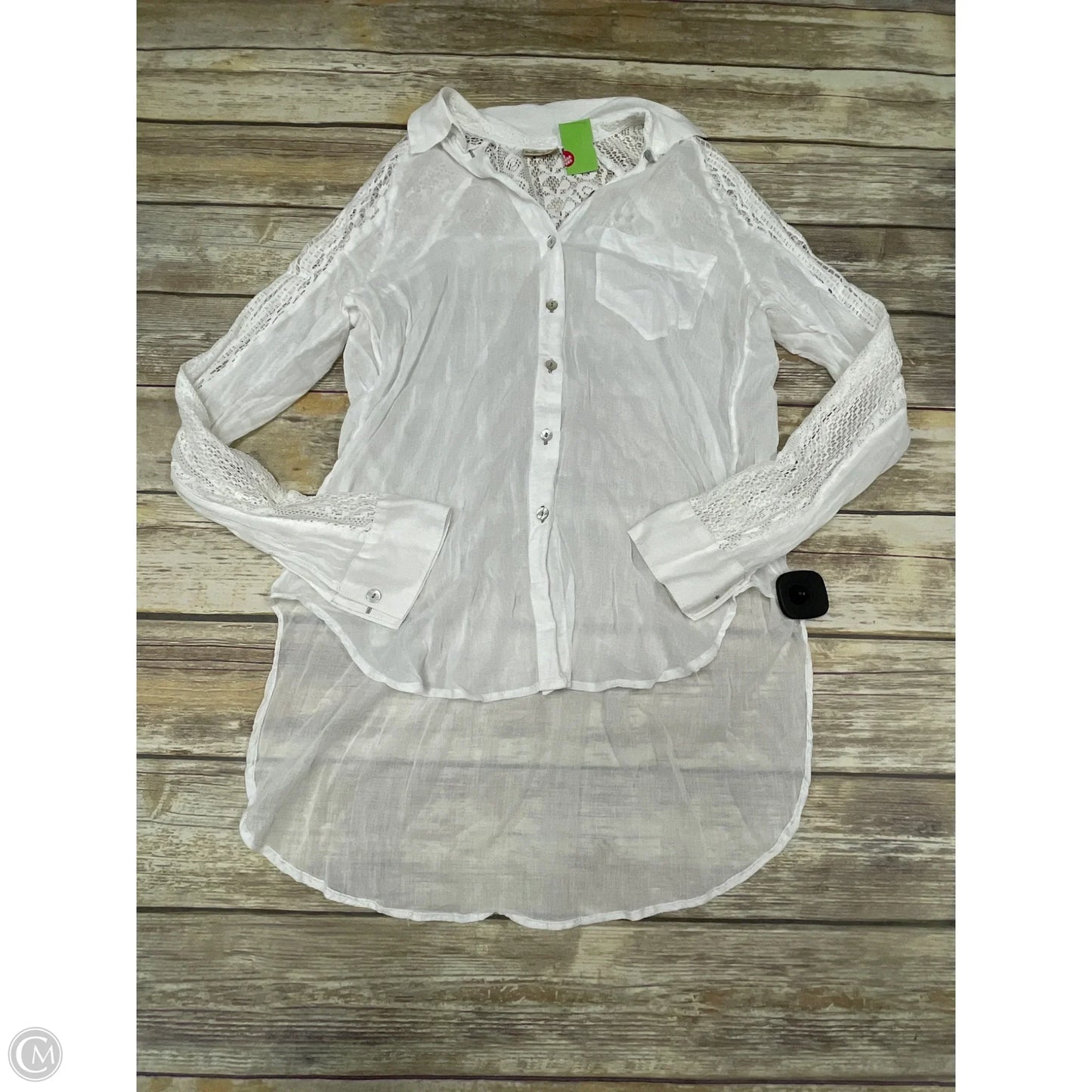 Top Long Sleeve By Holding Horses In White, Size: S