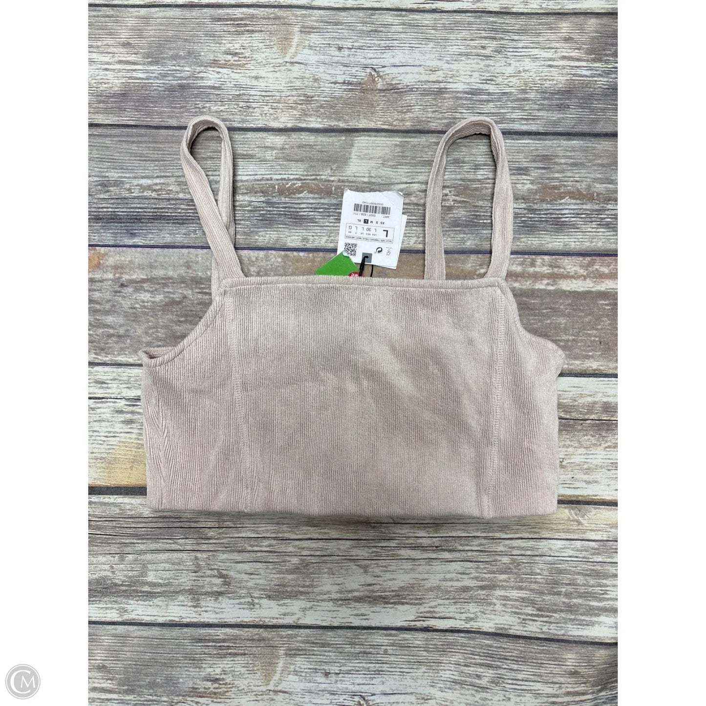 Top Sleeveless By Zara In Tan, Size: L