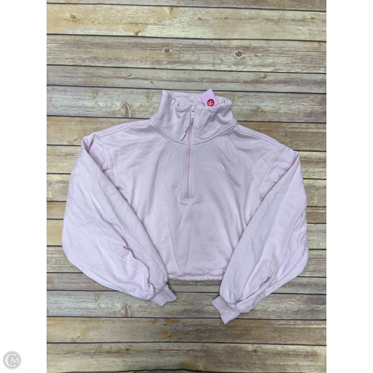Athletic Top Long Sleeve Collar By Lululemon In Pink, Size: M