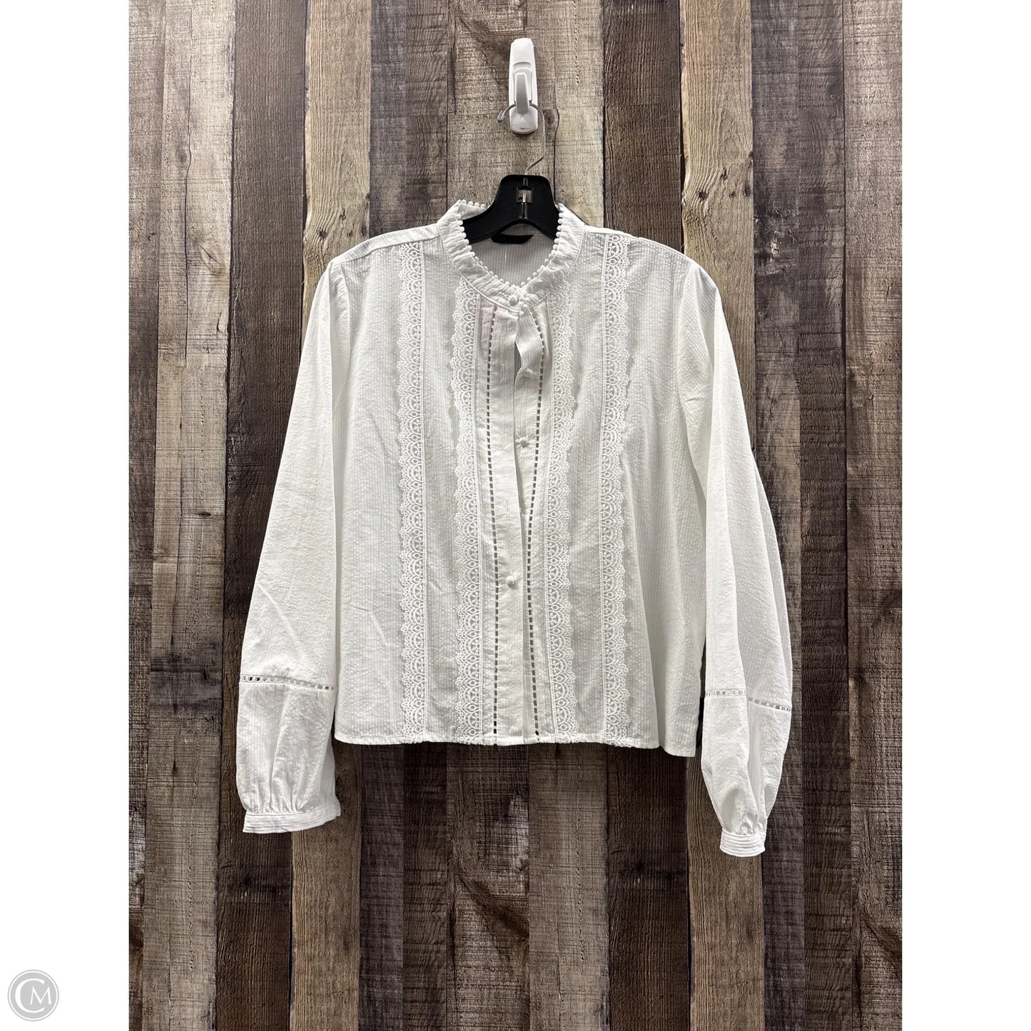 Top Long Sleeve By Zara In White, Size: Xl