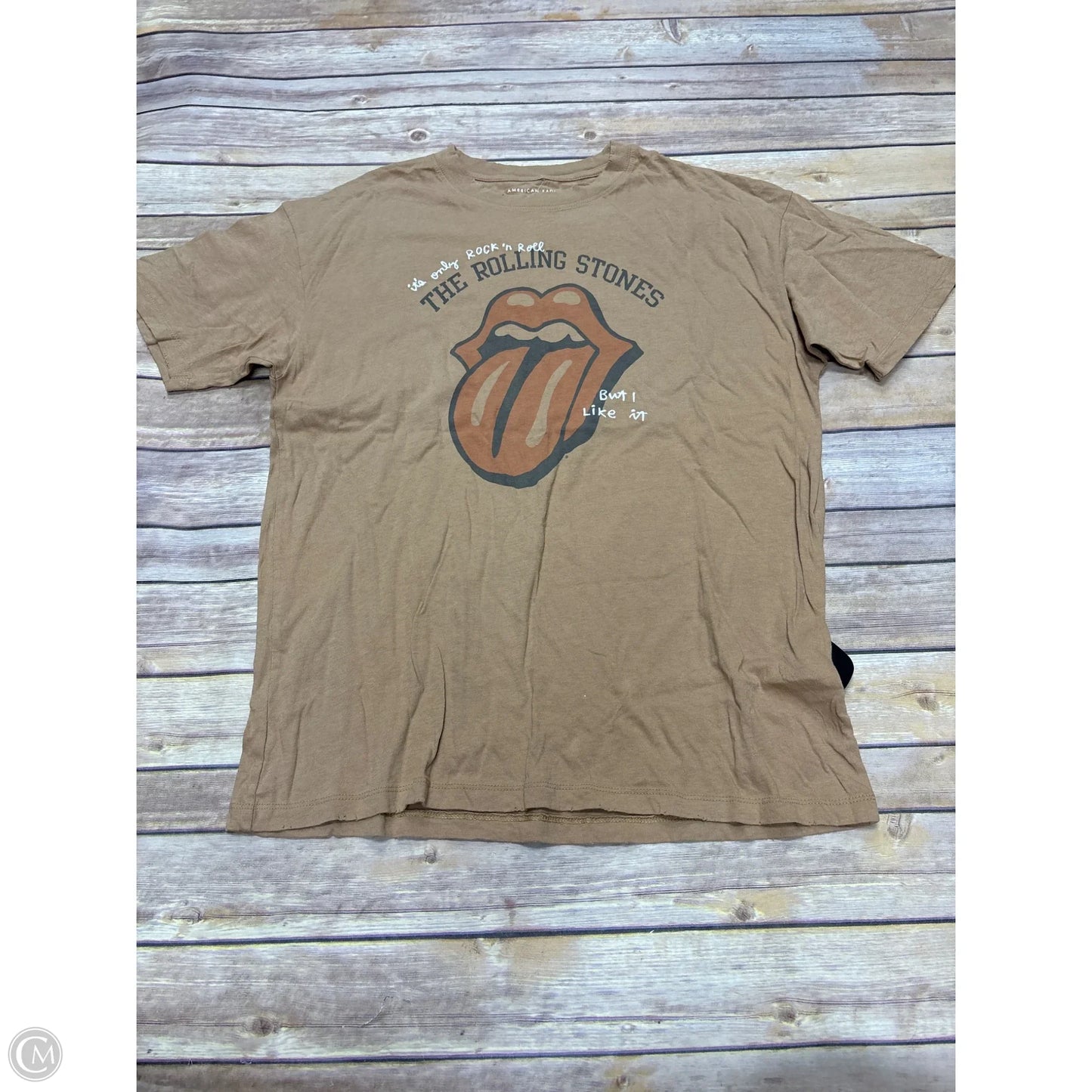 Top Short Sleeve By American Eagle In Brown, Size: Xs