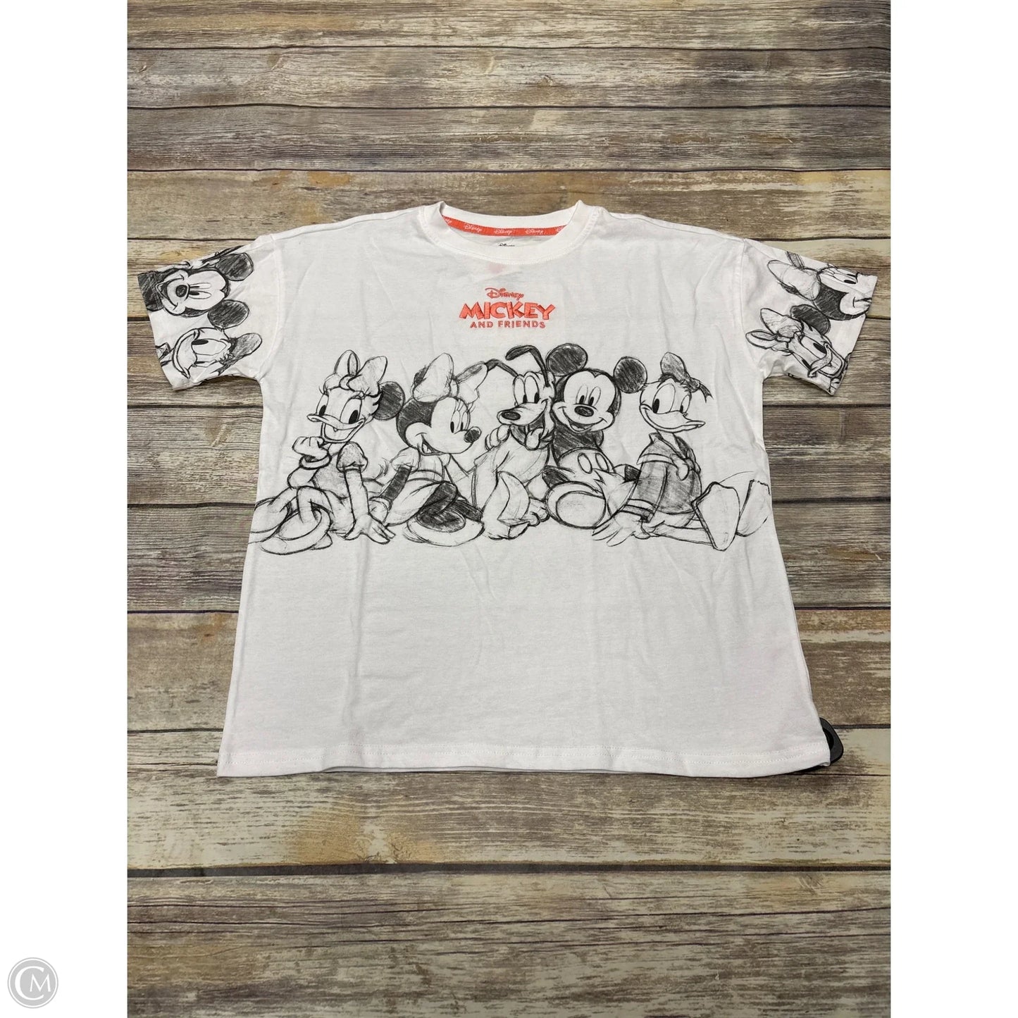 Top Short Sleeve By Disney In White, Size: S
