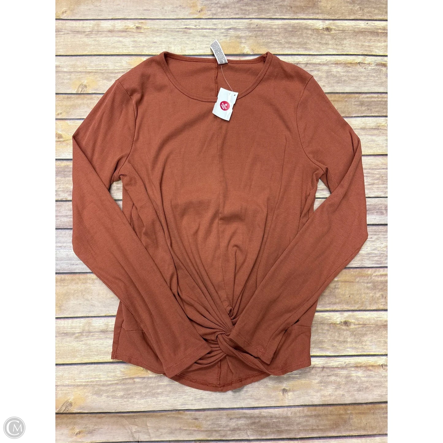 Athletic Top Long Sleeve Collar By All In Motion In Orange, Size: L