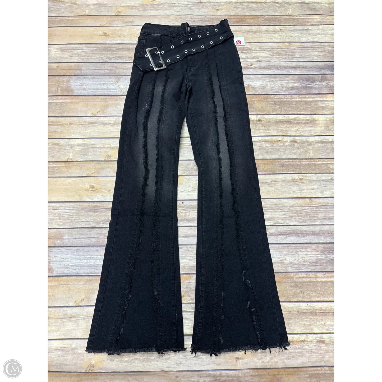 Jeans Flared By Cmf In Black Denim, Size: 2