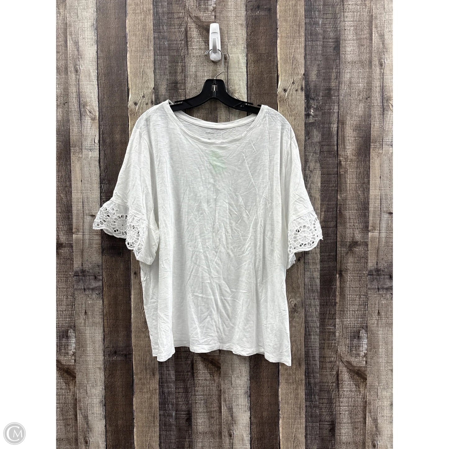 Top Short Sleeve By Sonoma In White, Size: 2x