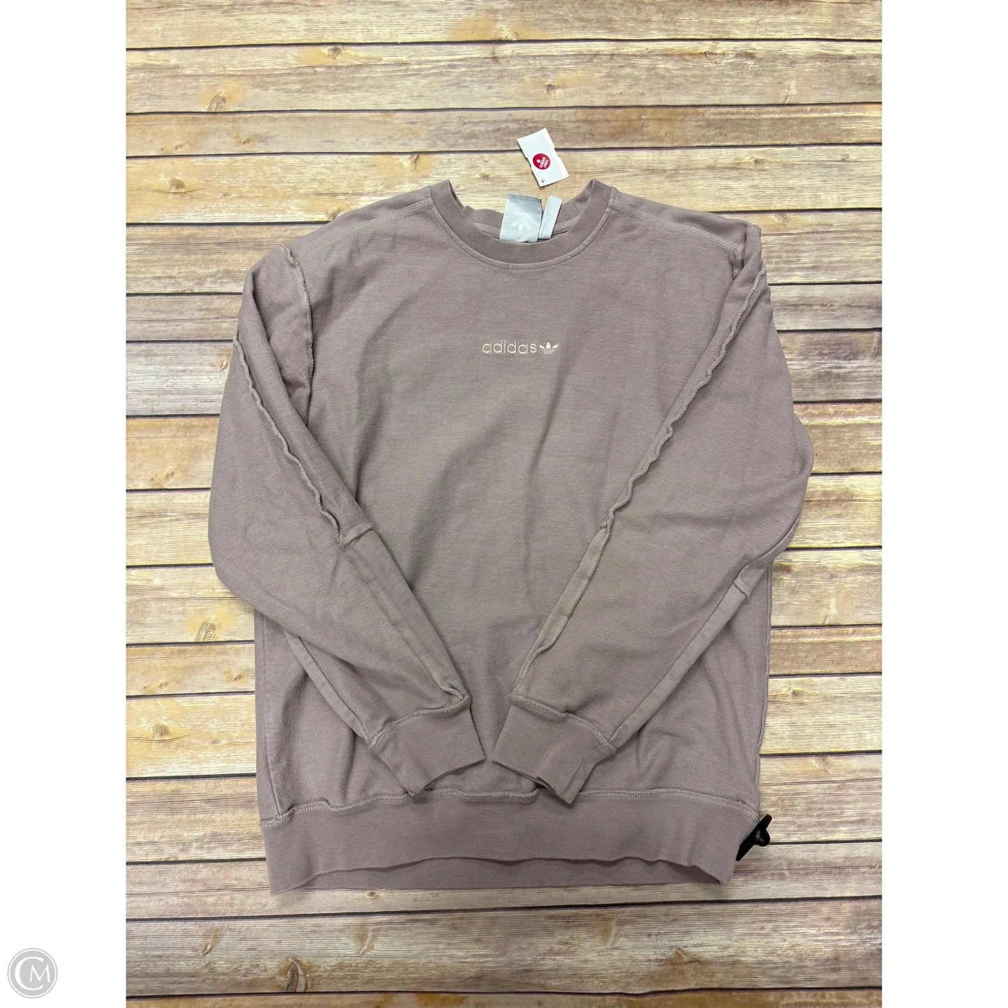 Sweatshirt Crewneck By Adidas In Taupe, Size: M