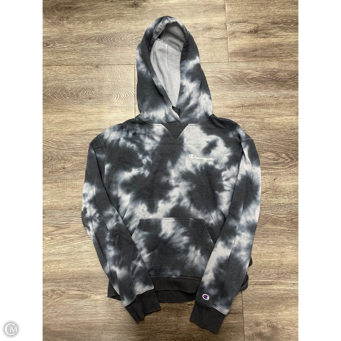 Sweatshirt Hoodie By Champion In Tie Dye Print, Size: S