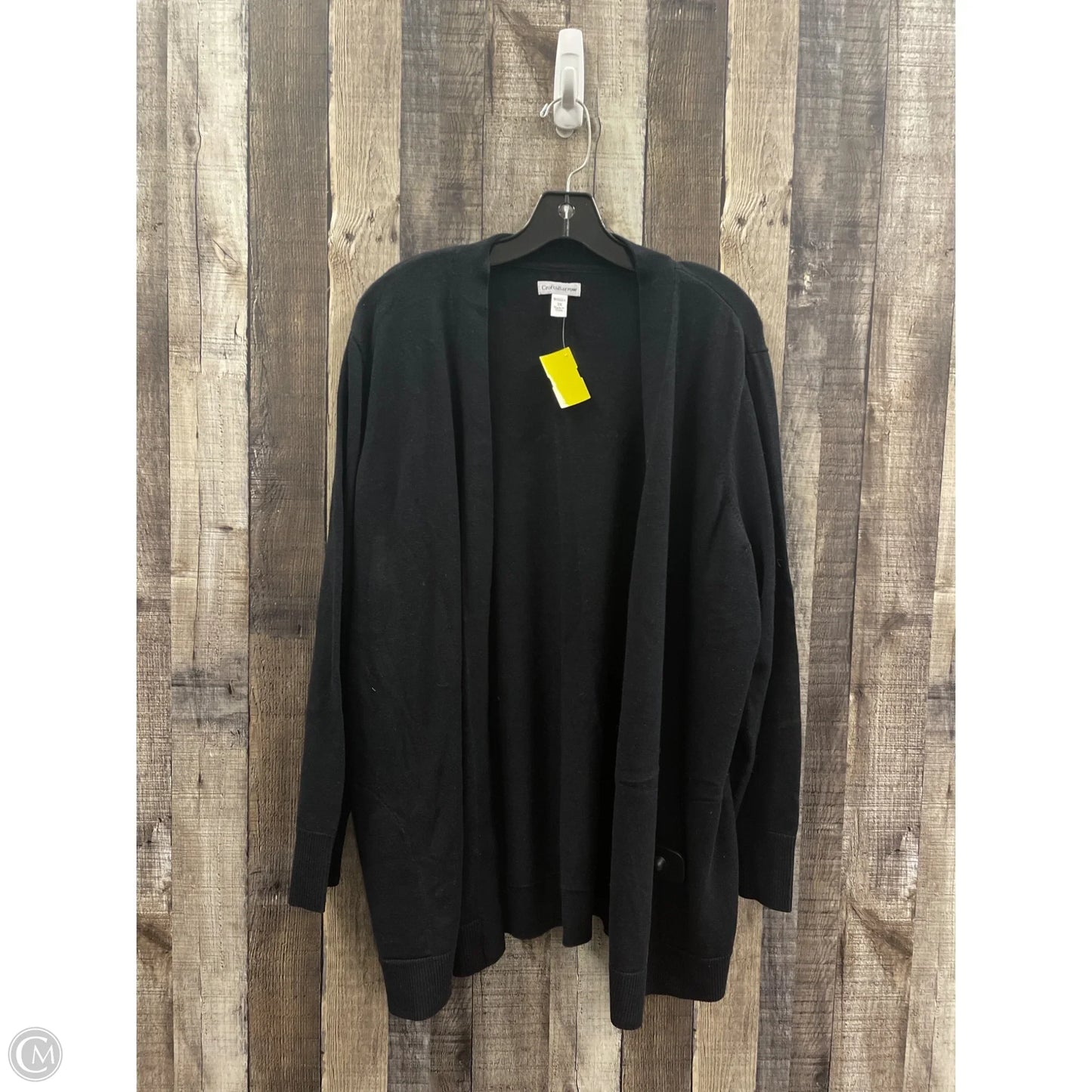 Sweater Cardigan By Croft And Barrow In Black, Size: 3x